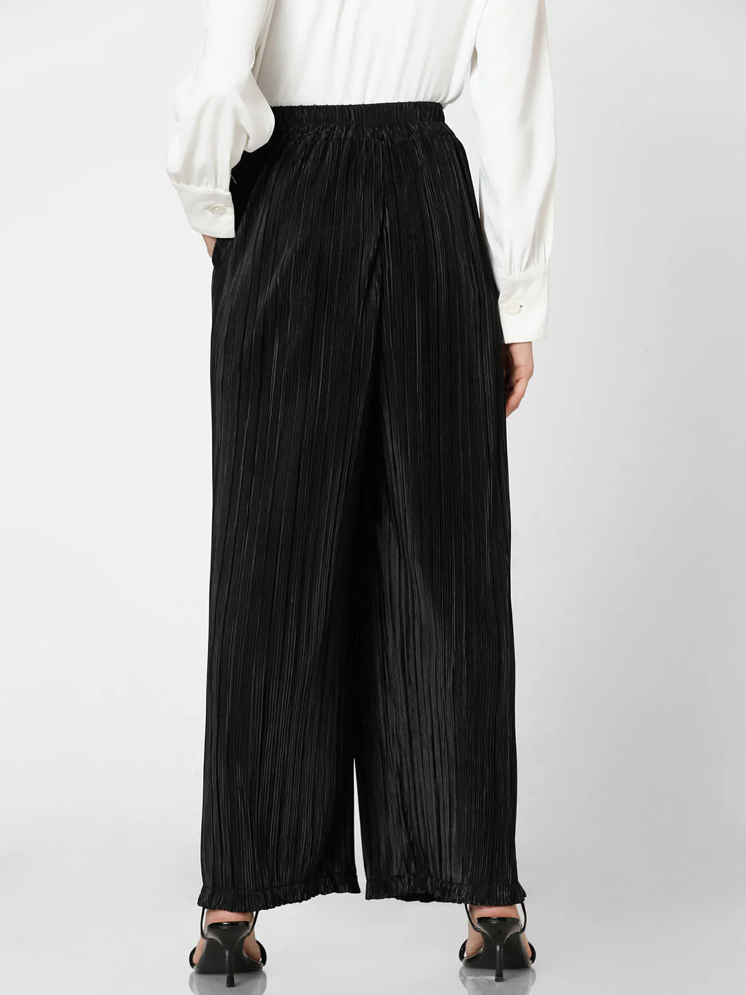 Black High Rise Flared Co-Ord Set Pants - Image 4