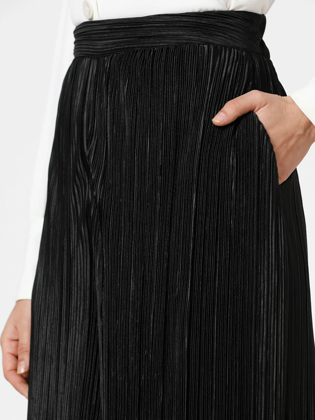 Black High Rise Flared Co-Ord Set Pants - Image 6