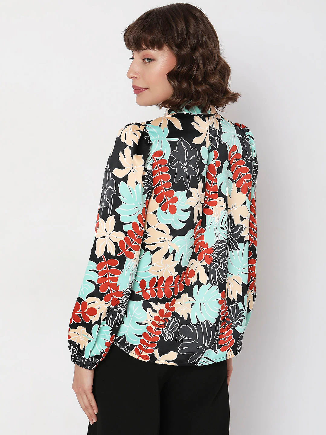 Black Floral Print Shirt - Image 4