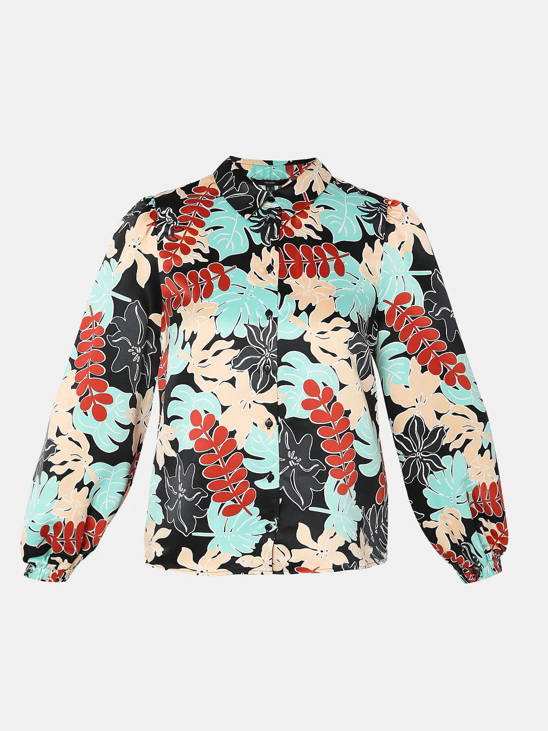 Black Floral Print Shirt - Image 7