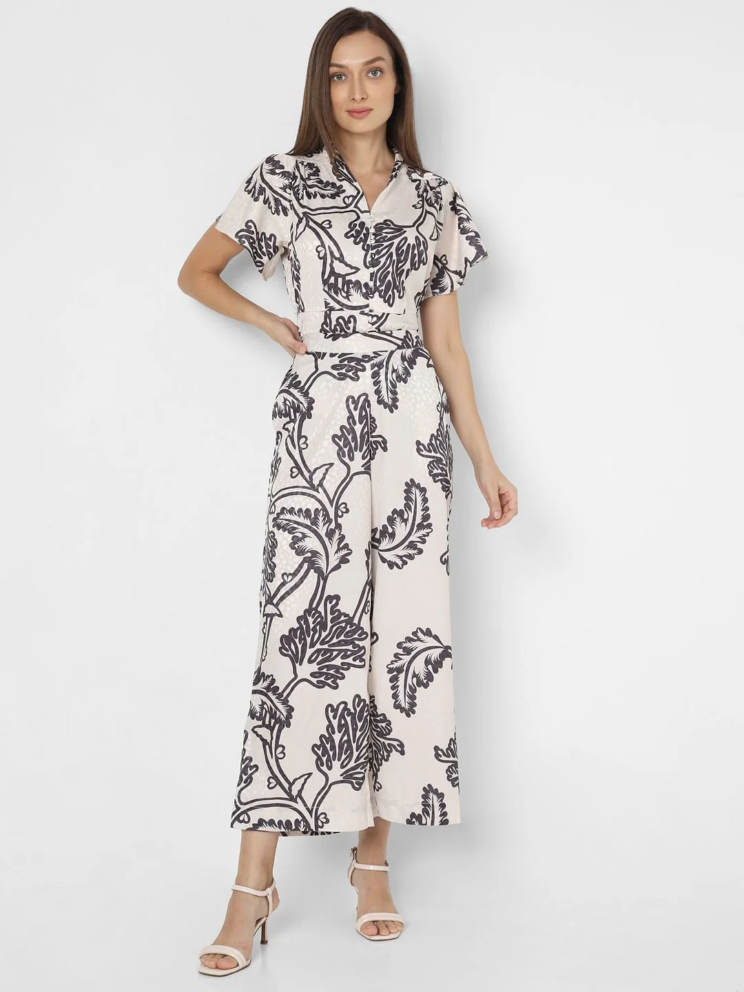 Off-White Mid Rise Printed Co-Ord Set Pants - Image 5