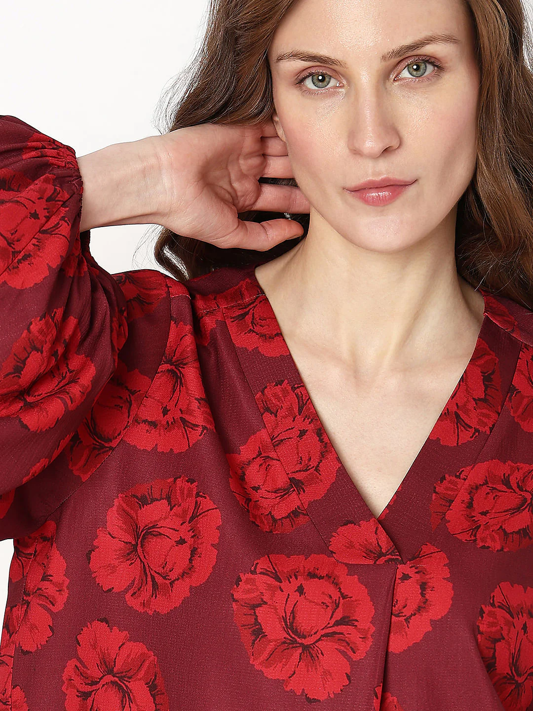 Red Floral Print Top - Image 6