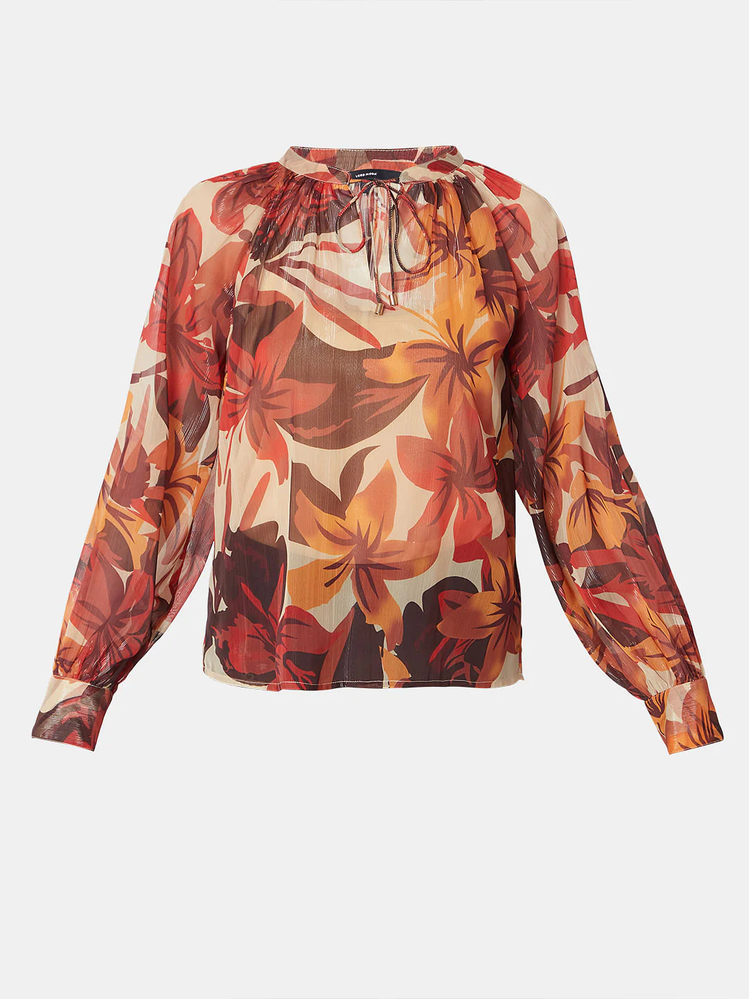 Orange Floral Print Top - Image 7