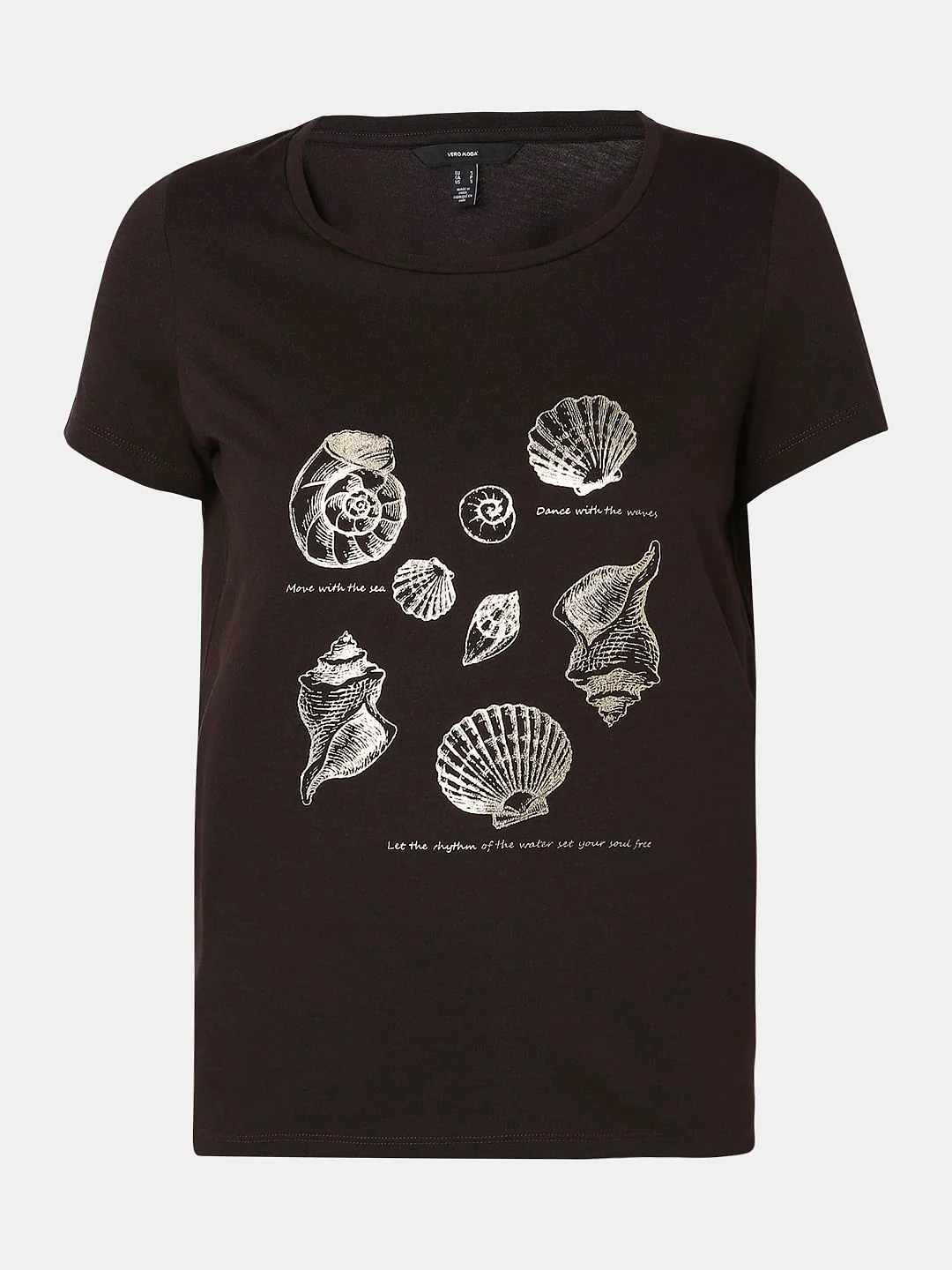 Brown Foil Print Top - Image 7