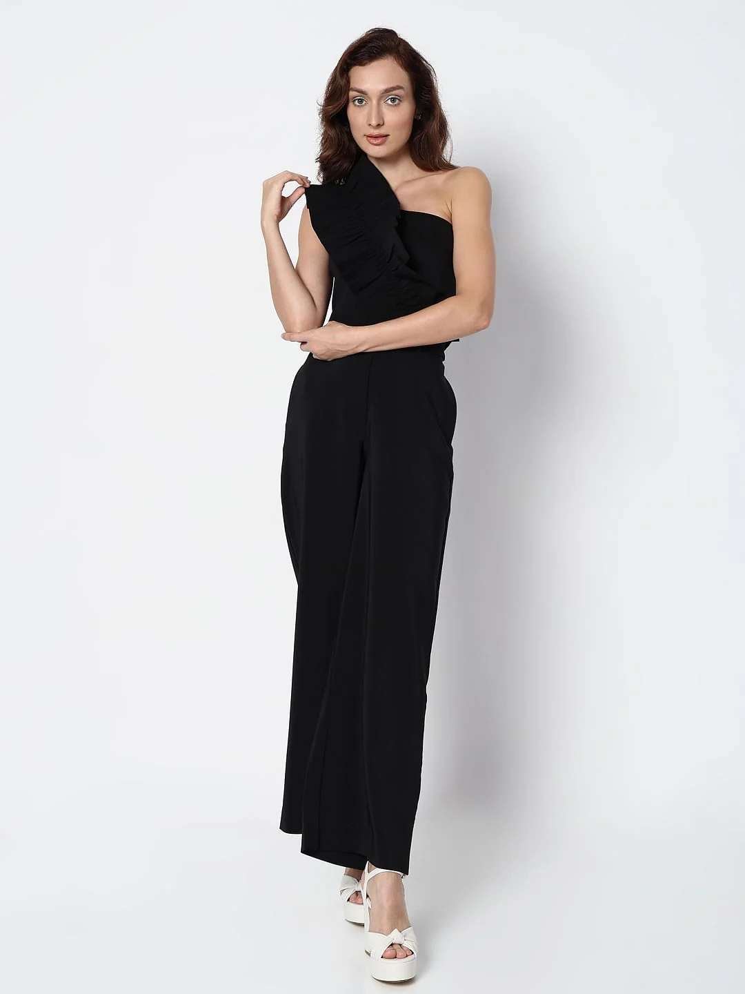 Marquee Black One-Shoulder Crop Top - Image 5