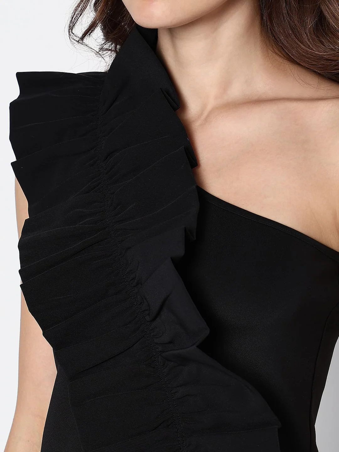 Marquee Black One-Shoulder Crop Top - Image 8