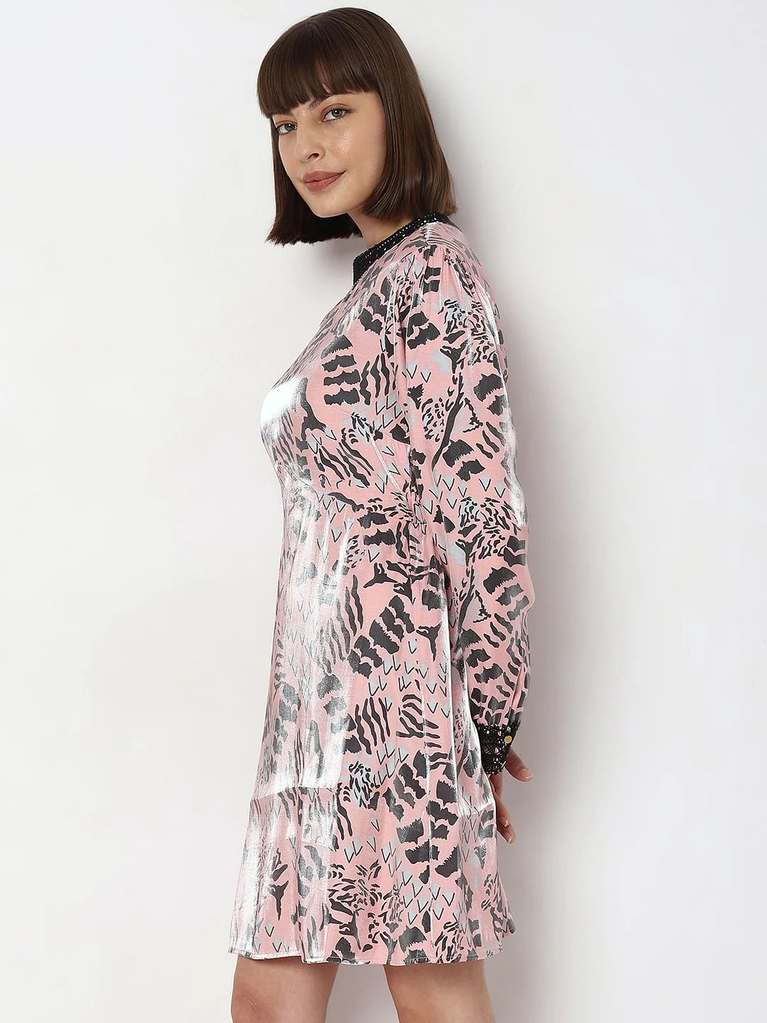 Pink Abstract Print Shift Dress - Image 3