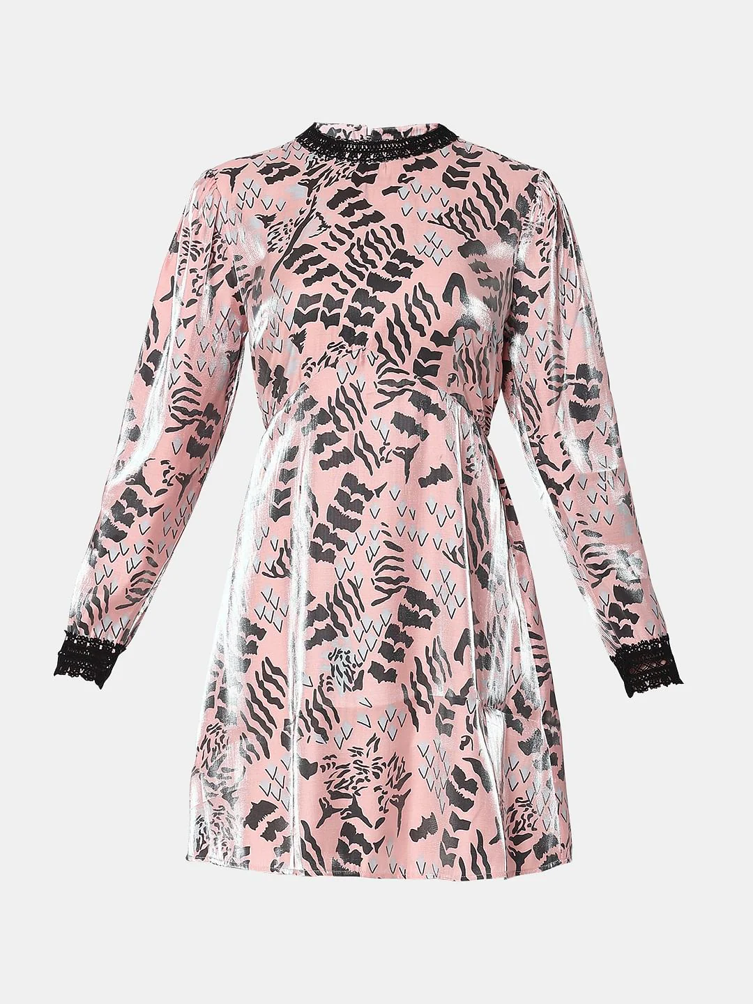 Pink Abstract Print Shift Dress - Image 7