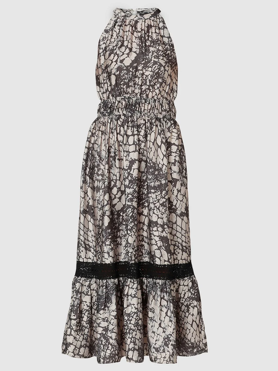 Brown Abstract Print Maxi Dress - Image 6