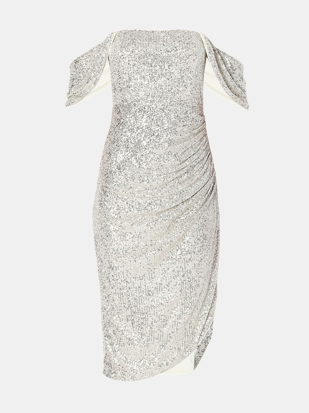 Marquee Off-White Sequin Off-Shoulder Dress - Image 6