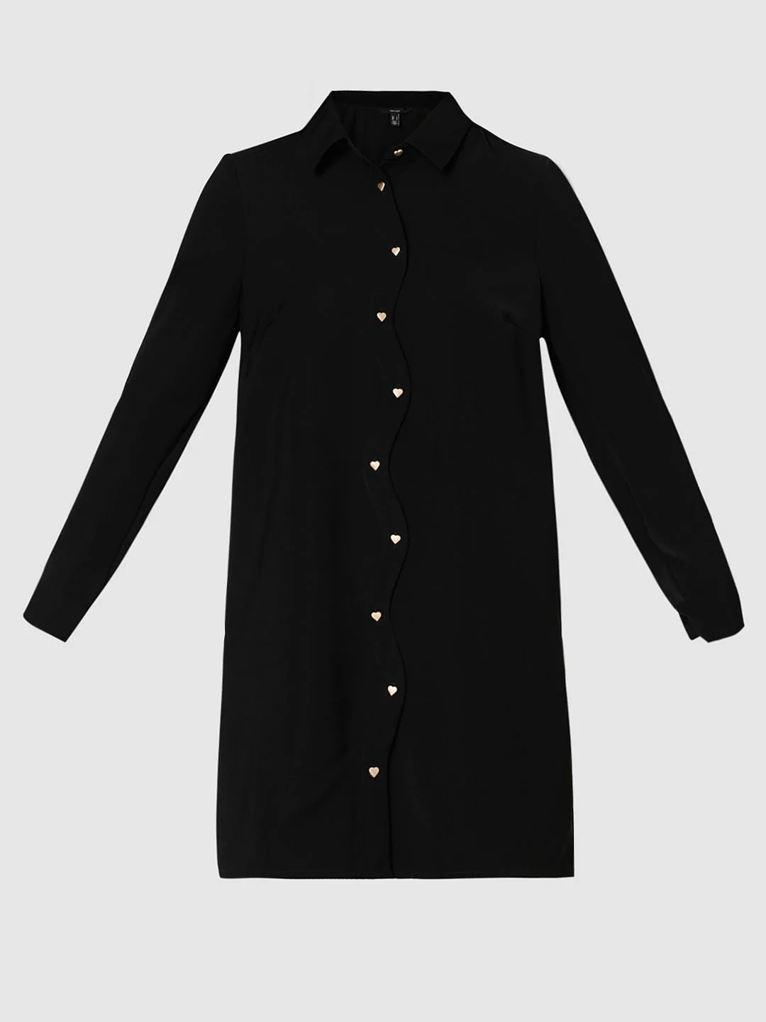 Black Flared Shirt Dress - Image 7