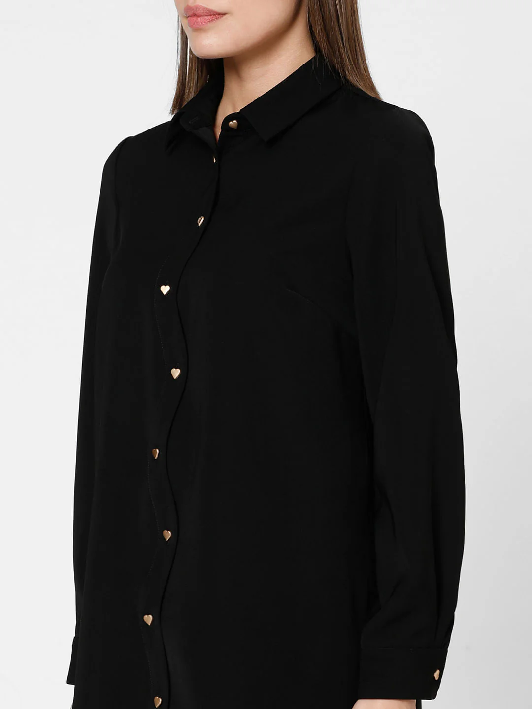 Black Flared Shirt Dress - Image 8