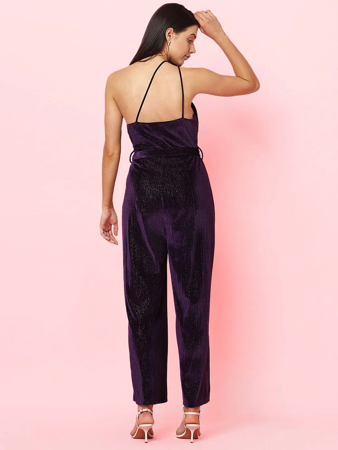 Marquee Purple Shimmer One-Shoulder Jumpsuit - Image 4