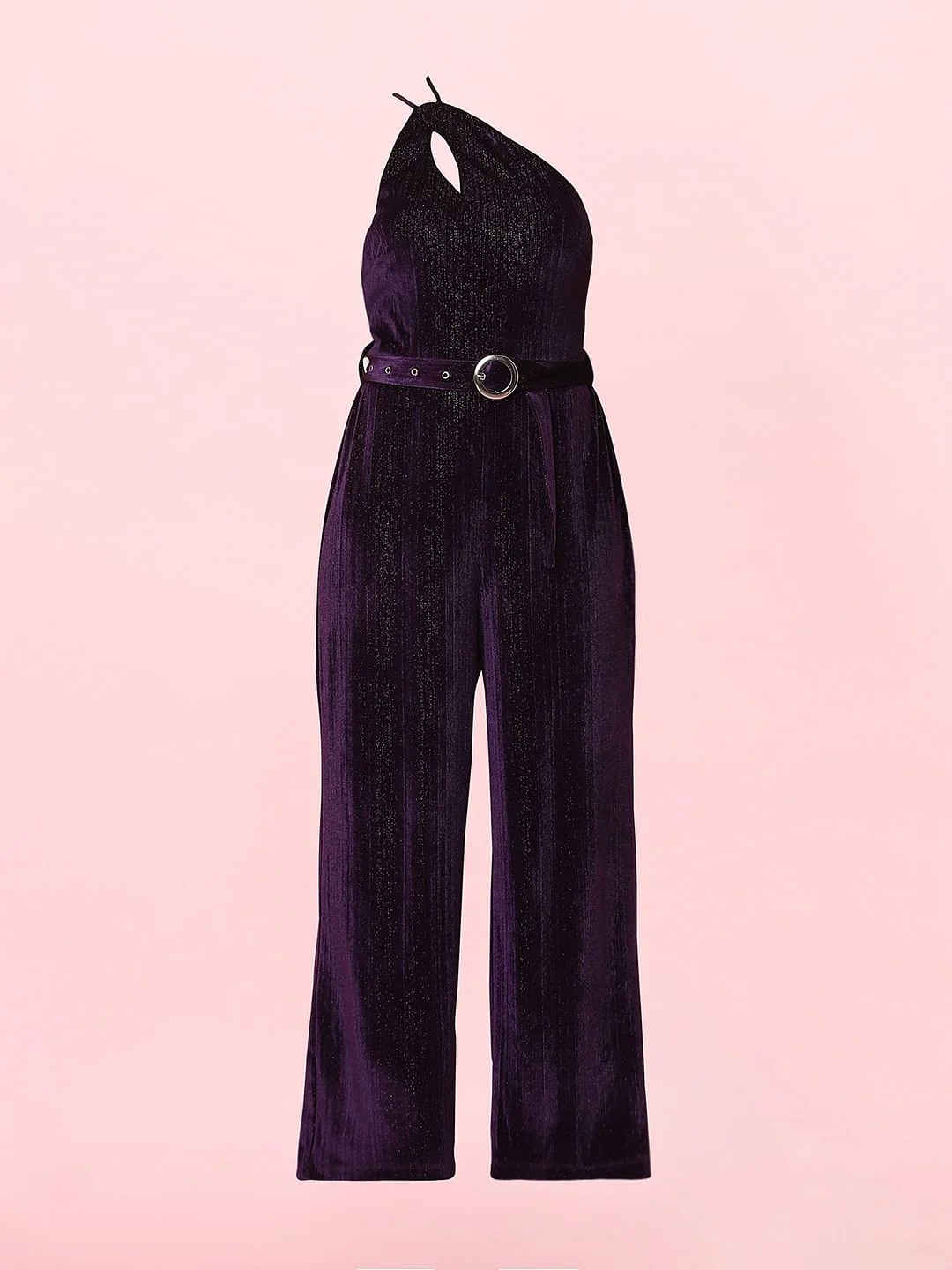 Marquee Purple Shimmer One-Shoulder Jumpsuit - Image 7