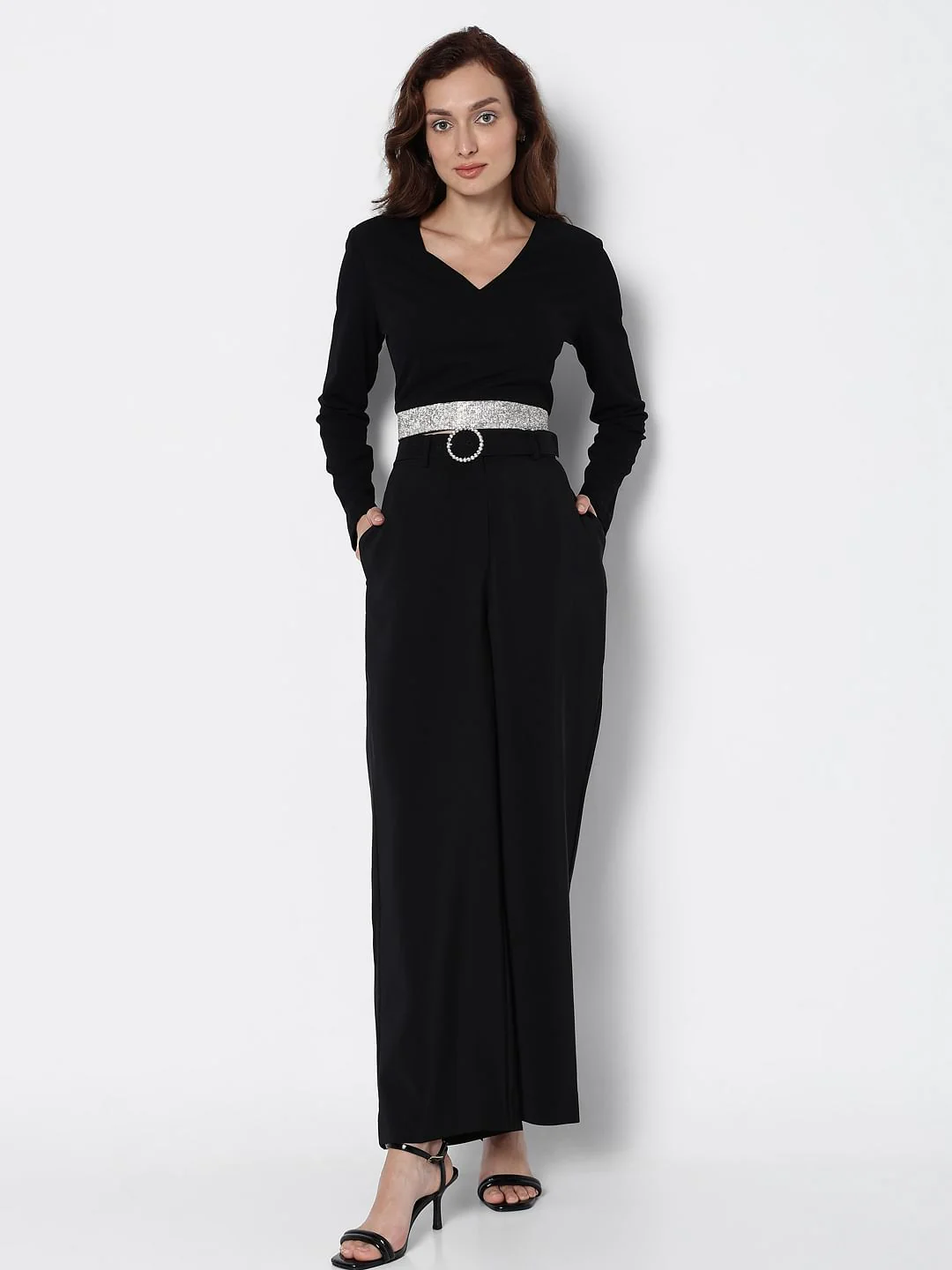 Marquee Black High Rise Embellished Co-Ord Set Pants - Image 5