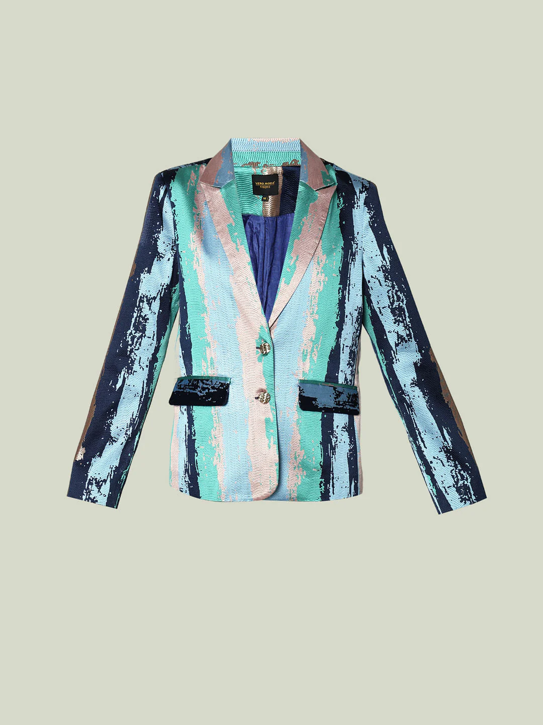 Marquee Blue Abstract Print Co-Ord Set Blazer - Image 7