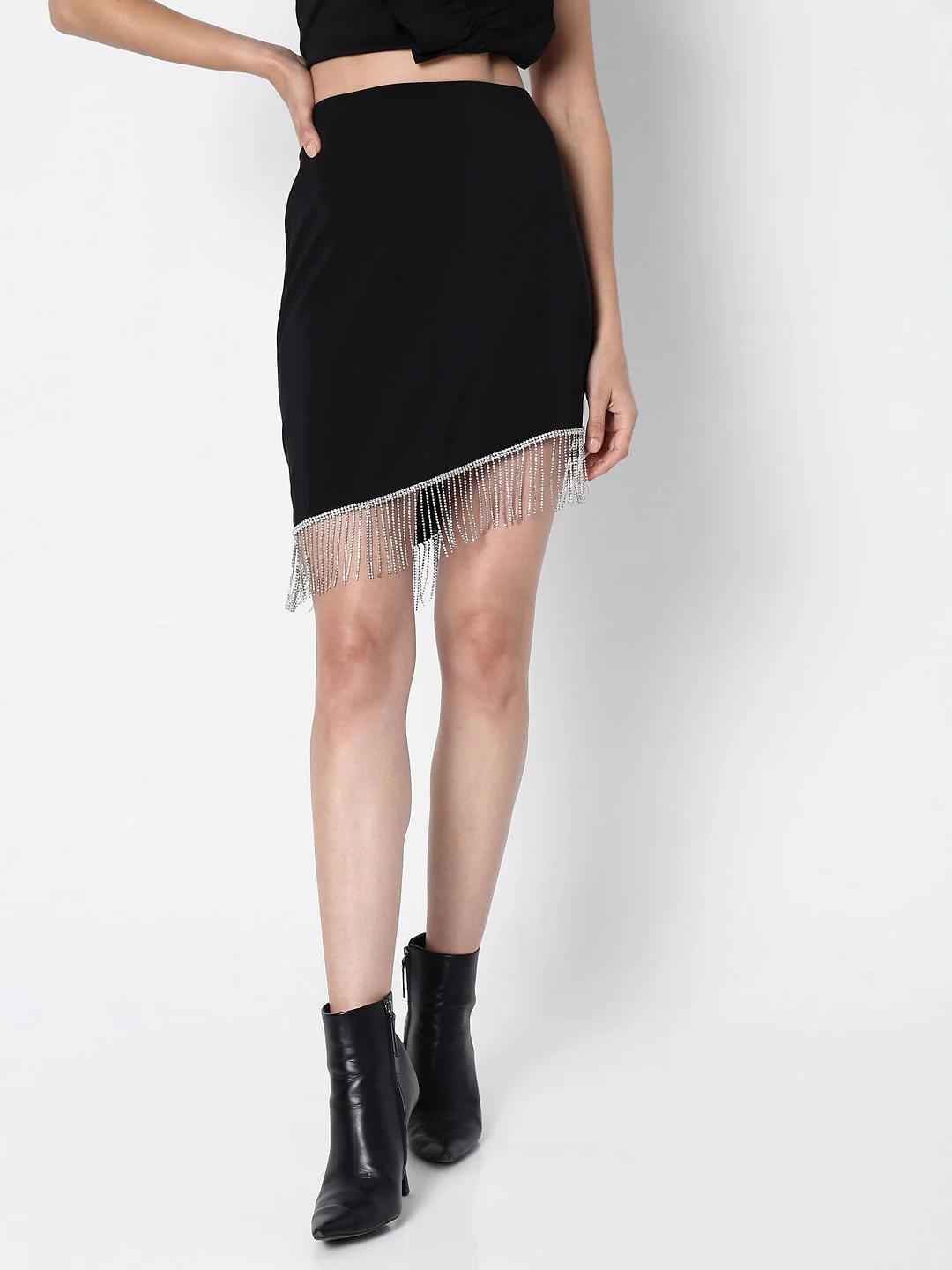 Marquee Black High Rise Embellished Co-Ord Set Skirt - Image 2