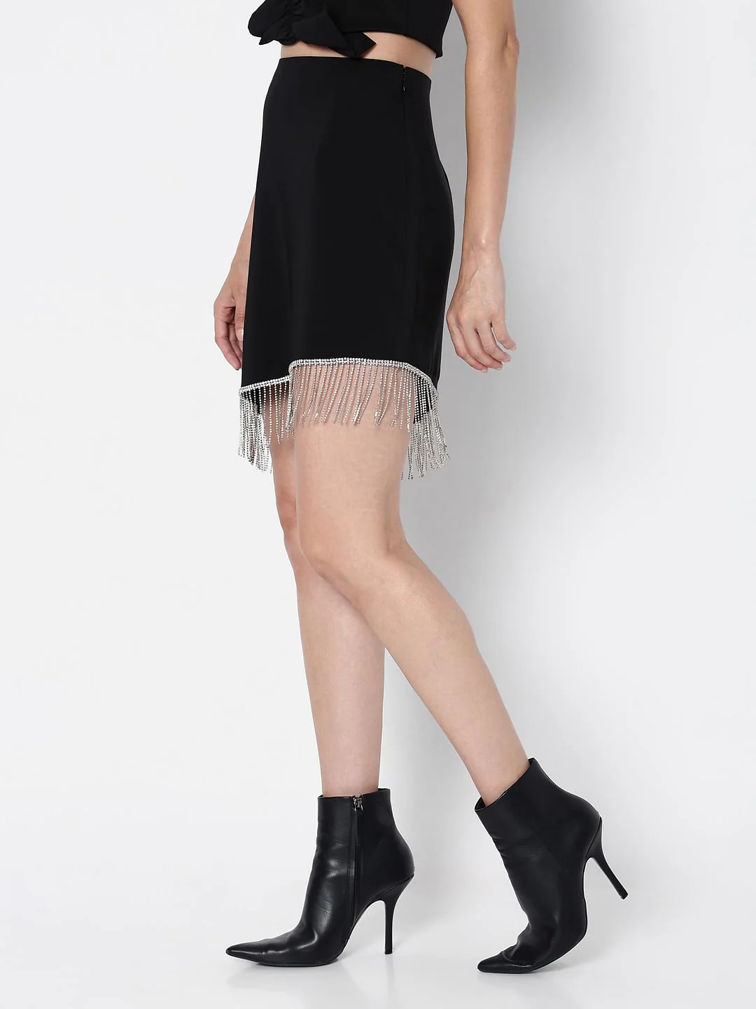 Marquee Black High Rise Embellished Co-Ord Set Skirt - Image 3
