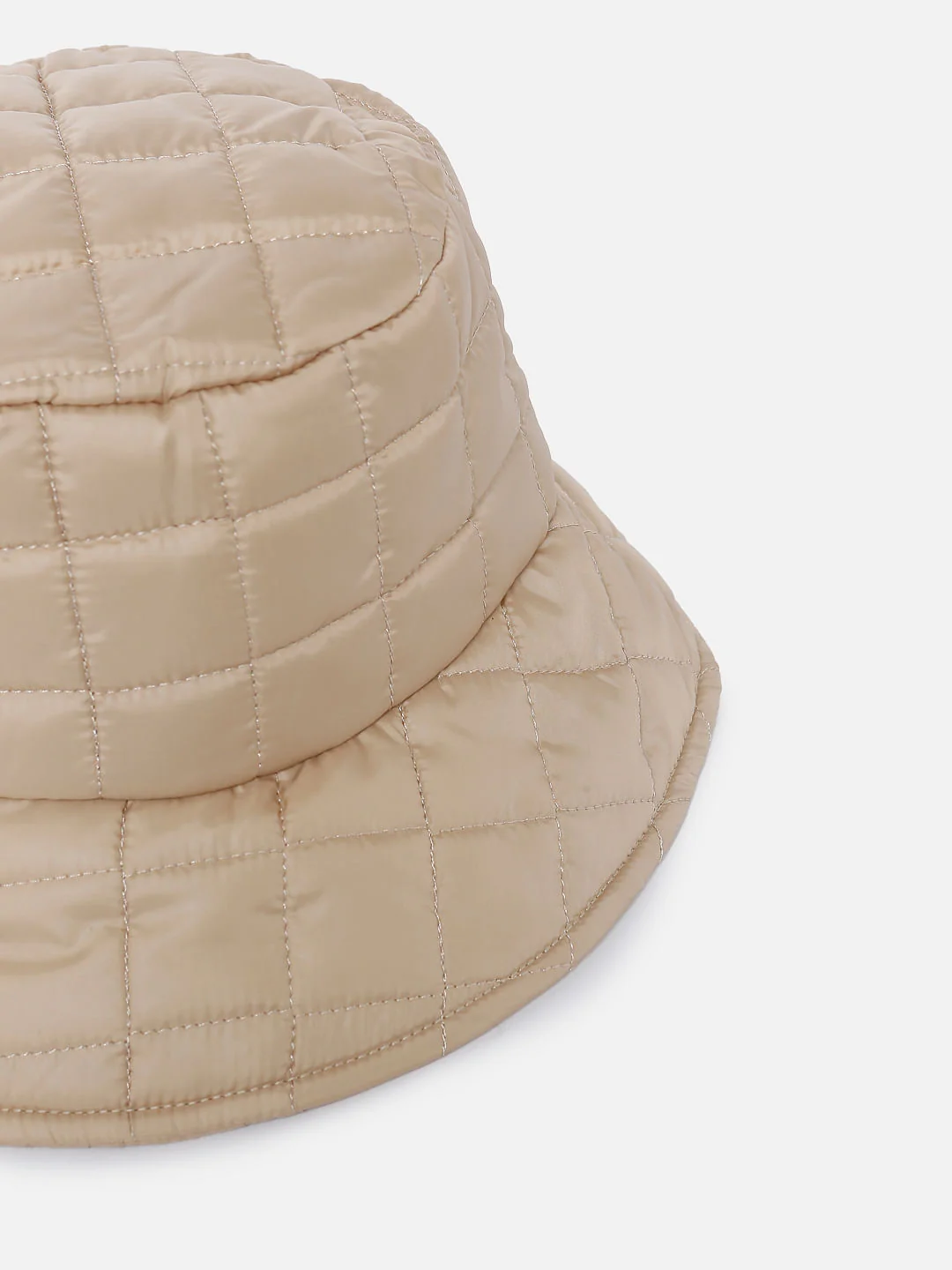 Beige Quilted Bucket Hat - Image 3