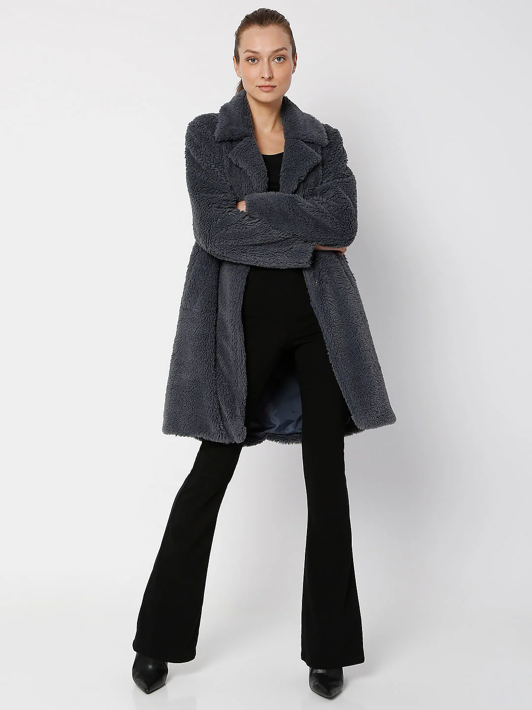 Ombre Blue Teddy Overcoat - Image 5