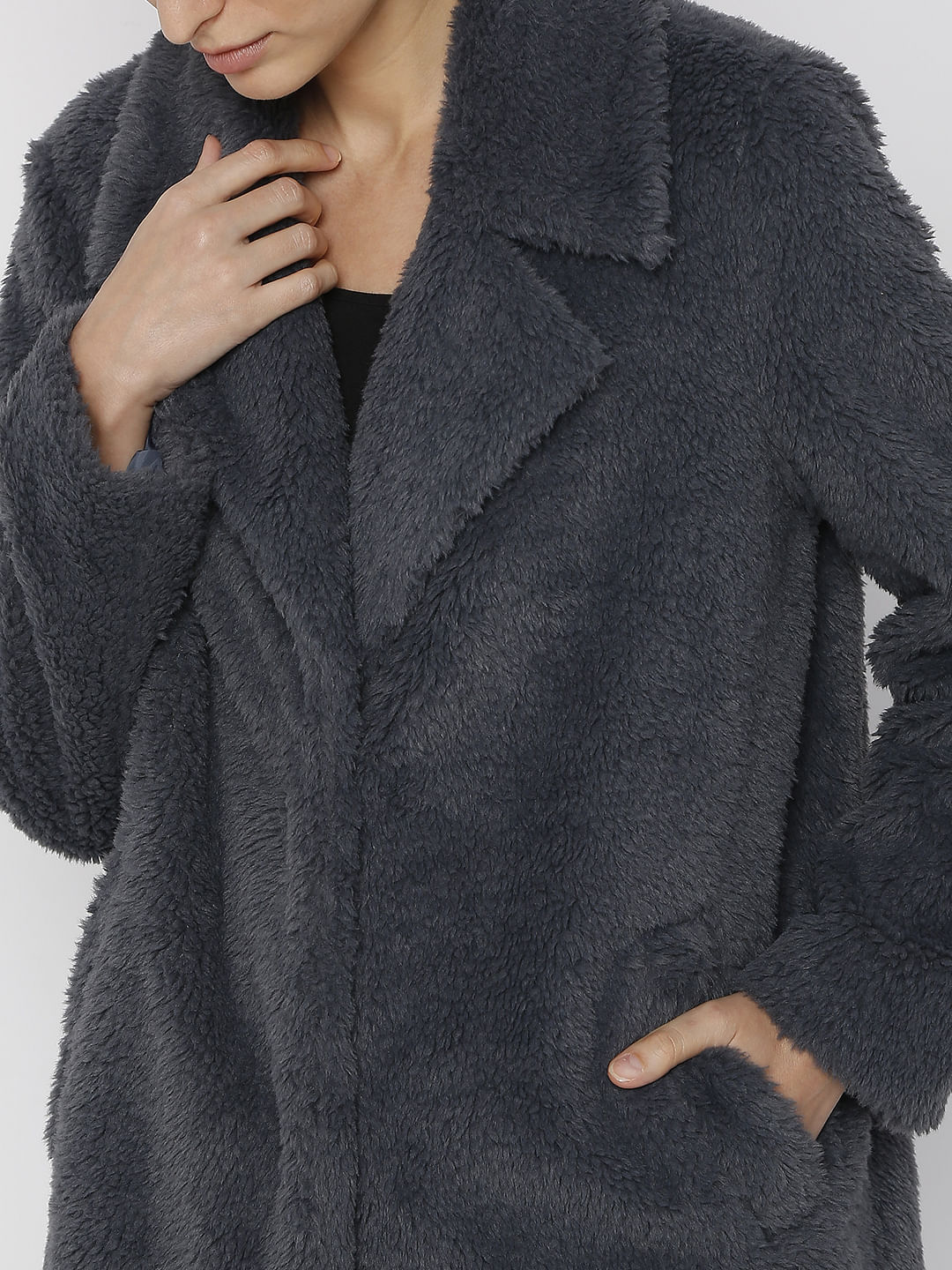 Ombre Blue Teddy Overcoat - Image 6