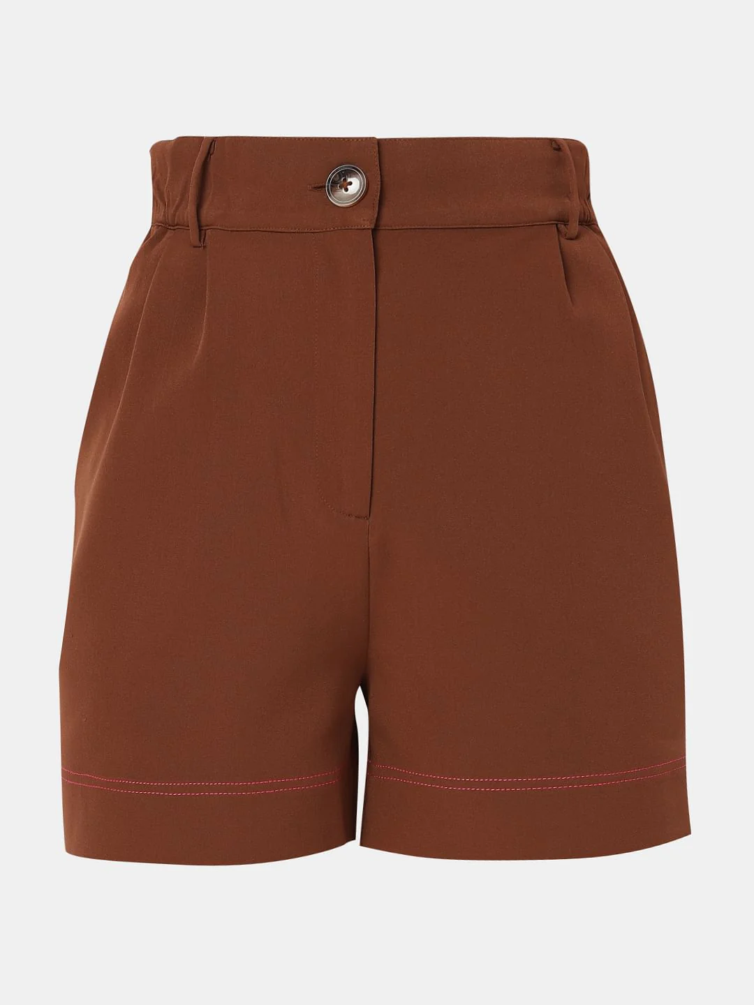 Dark Brown High Rise Shorts - Image 7