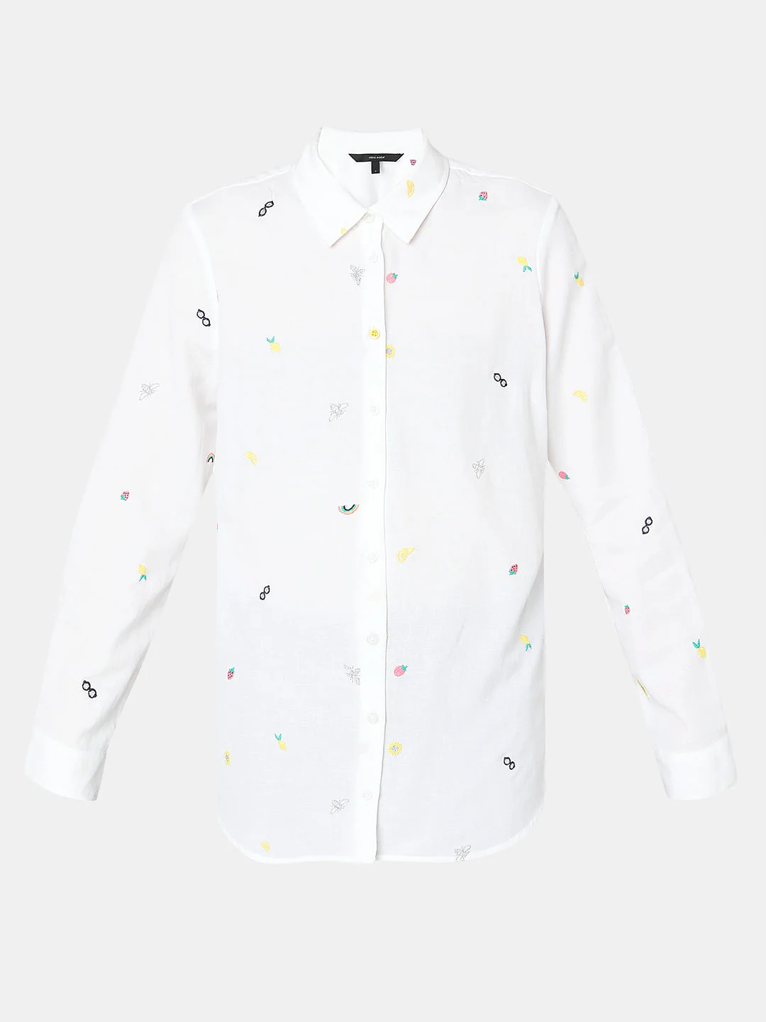 White Ditsy Printed Shirt - Image 7
