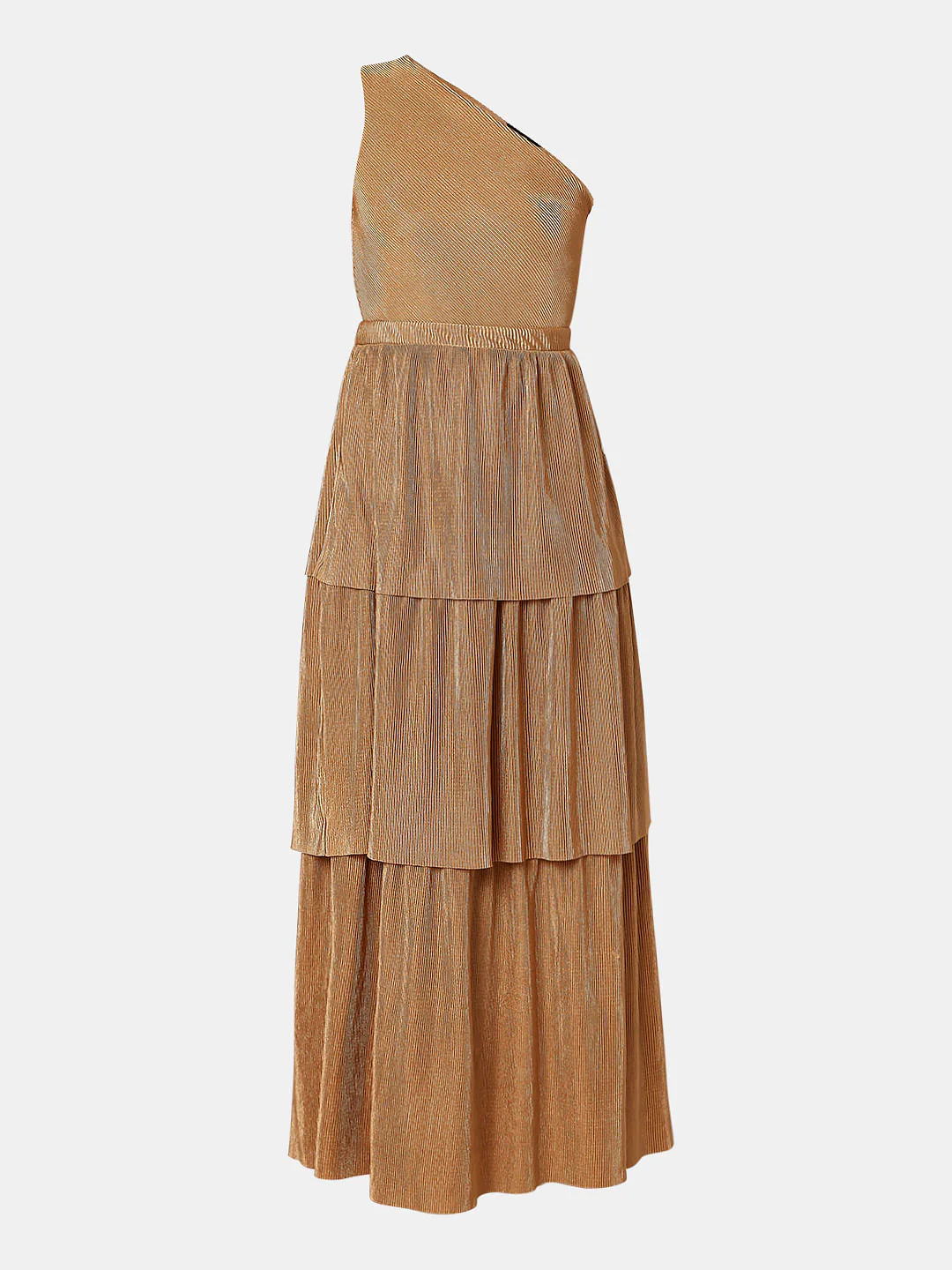 Brown One-Shoulder Maxi Dress - Image 6