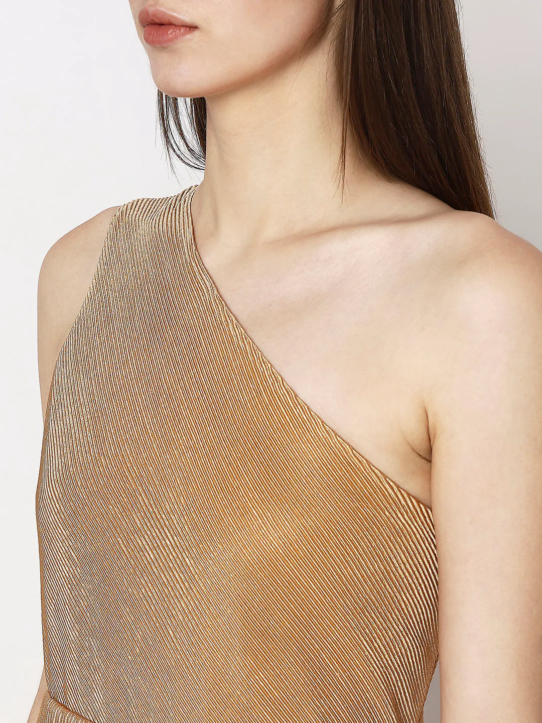 Brown One-Shoulder Maxi Dress - Image 7