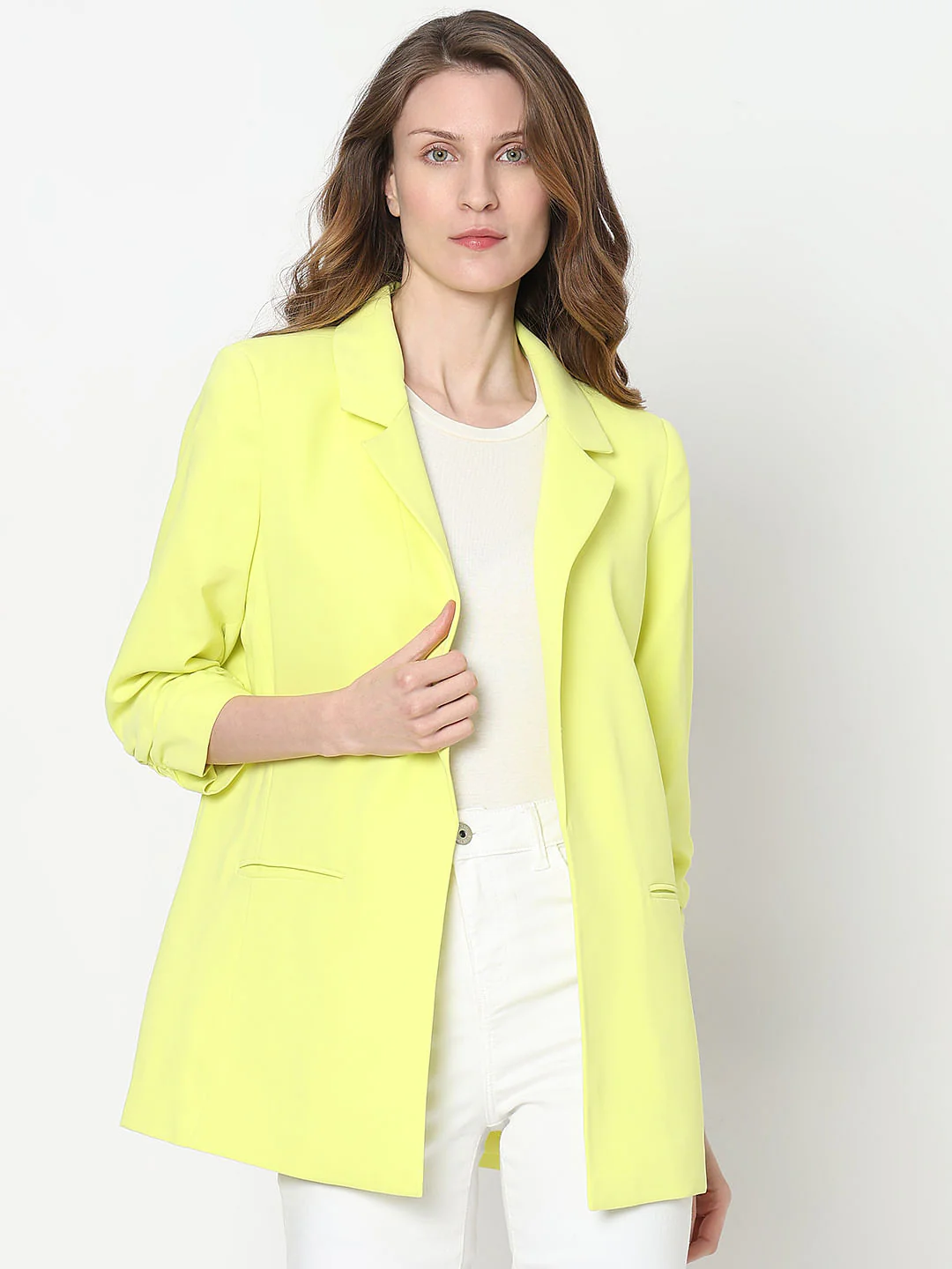 Lime Yellow Tailored Blazer - Image 2