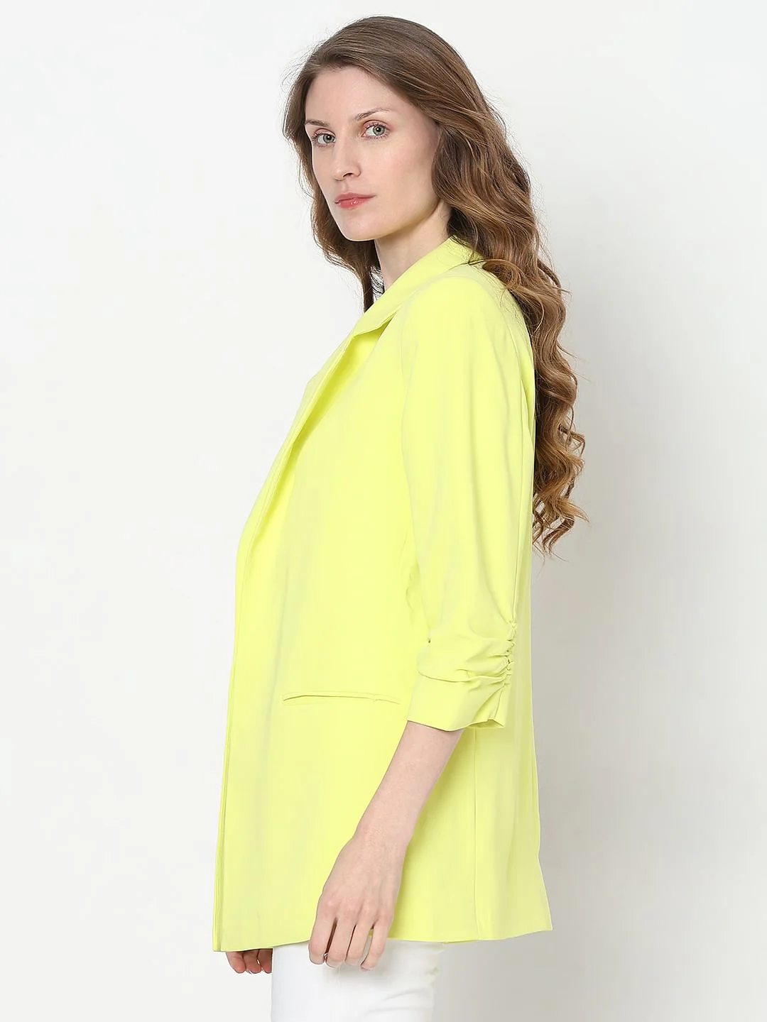 Lime Yellow Tailored Blazer - Image 3