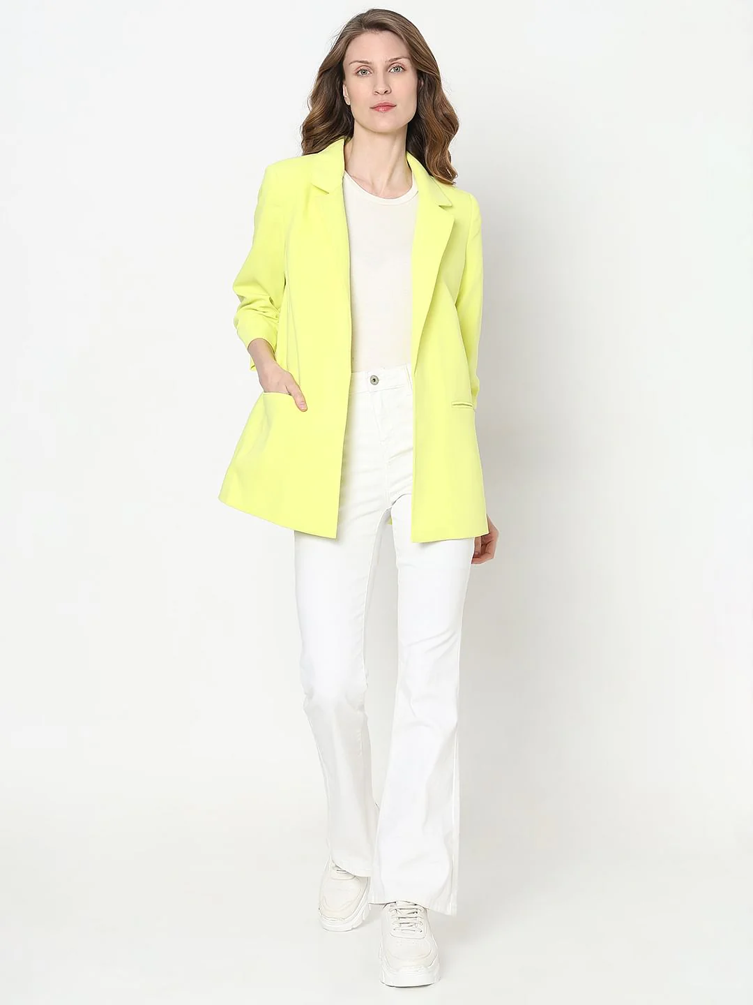 Lime Yellow Tailored Blazer - Image 5