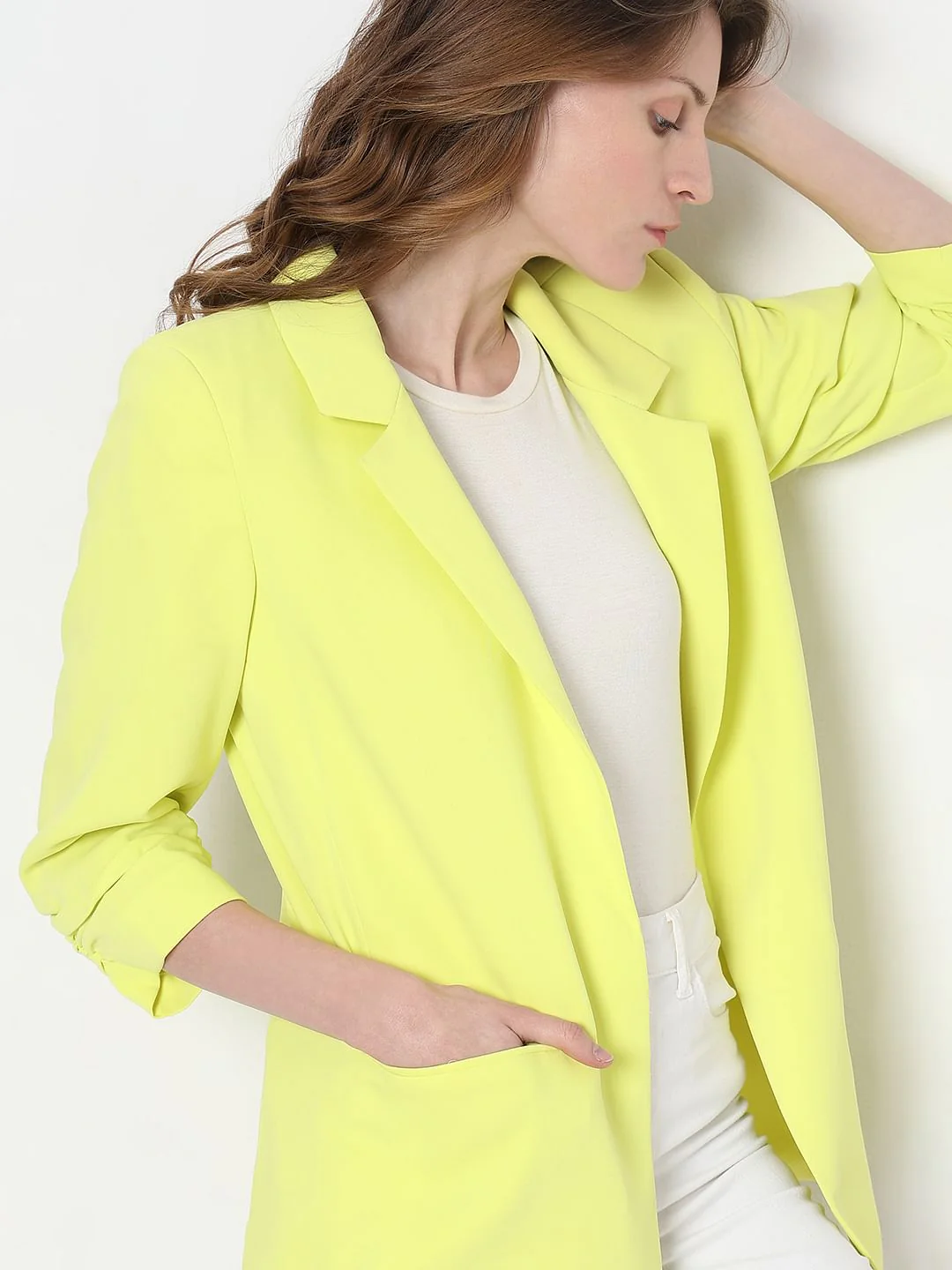 Lime Yellow Tailored Blazer - Image 6