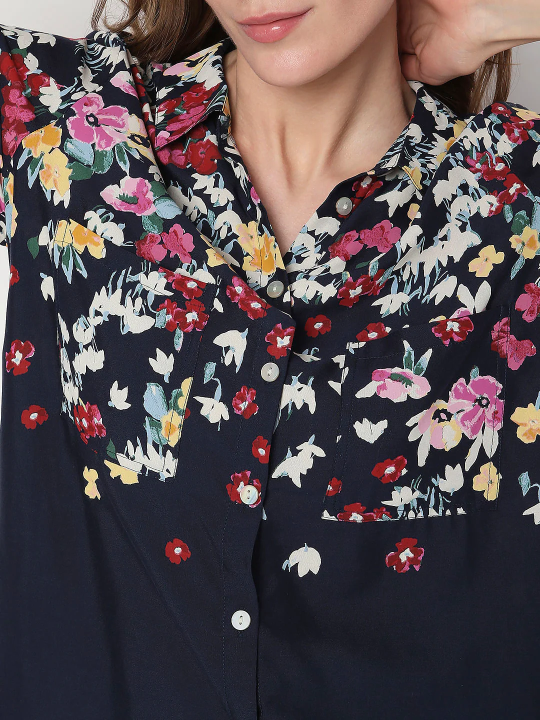 Blue Floral Full Sleeves Shirt - Image 6