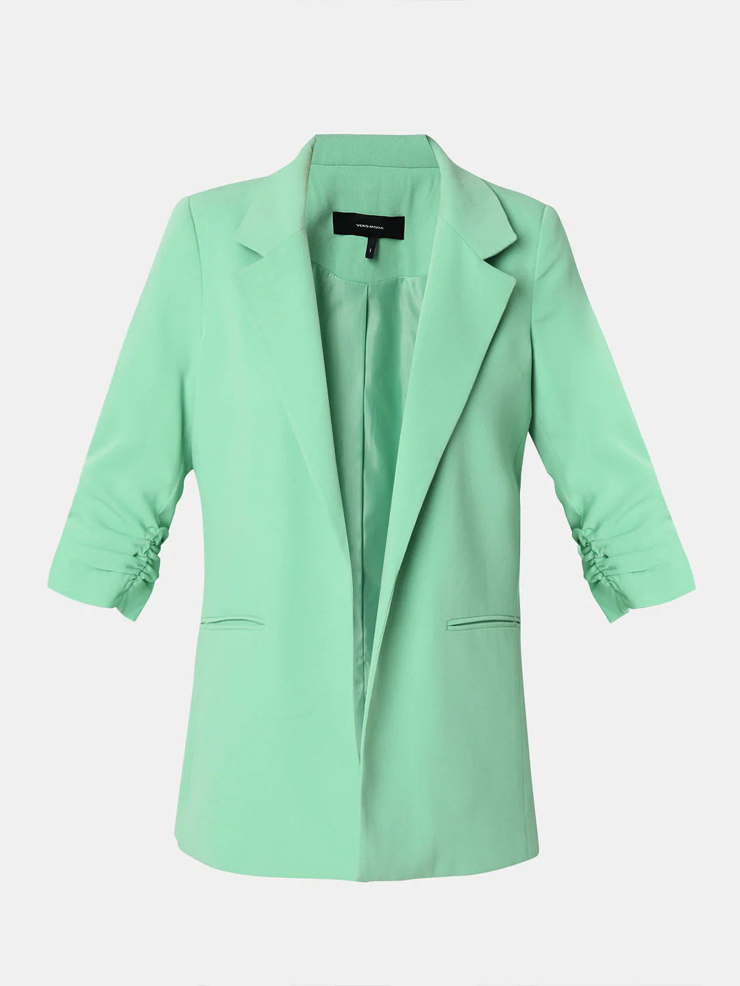 Green Roll-Up Sleeves Tailored Blazer - Image 7