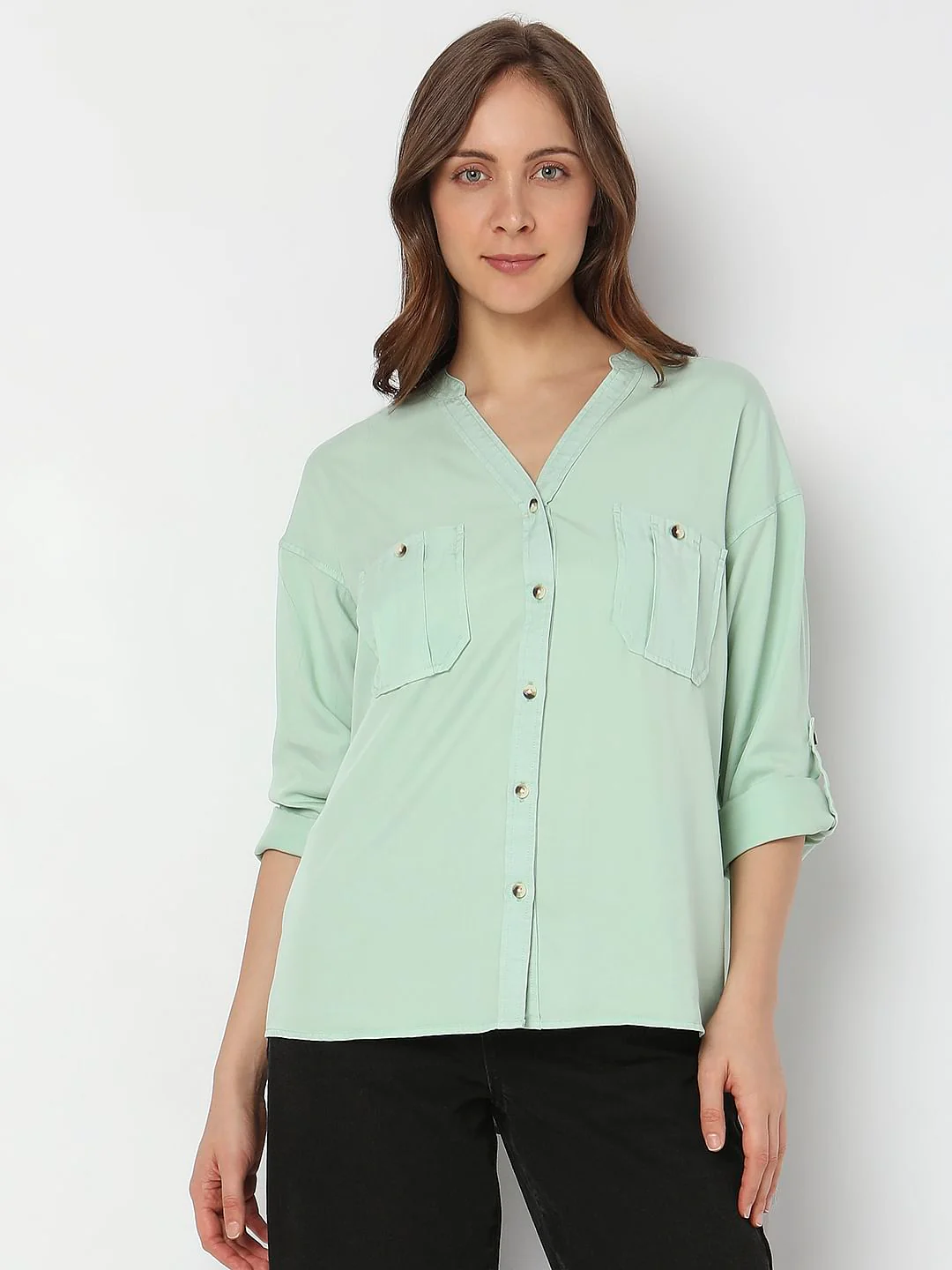 Green V-Neck Shirt - Image 2