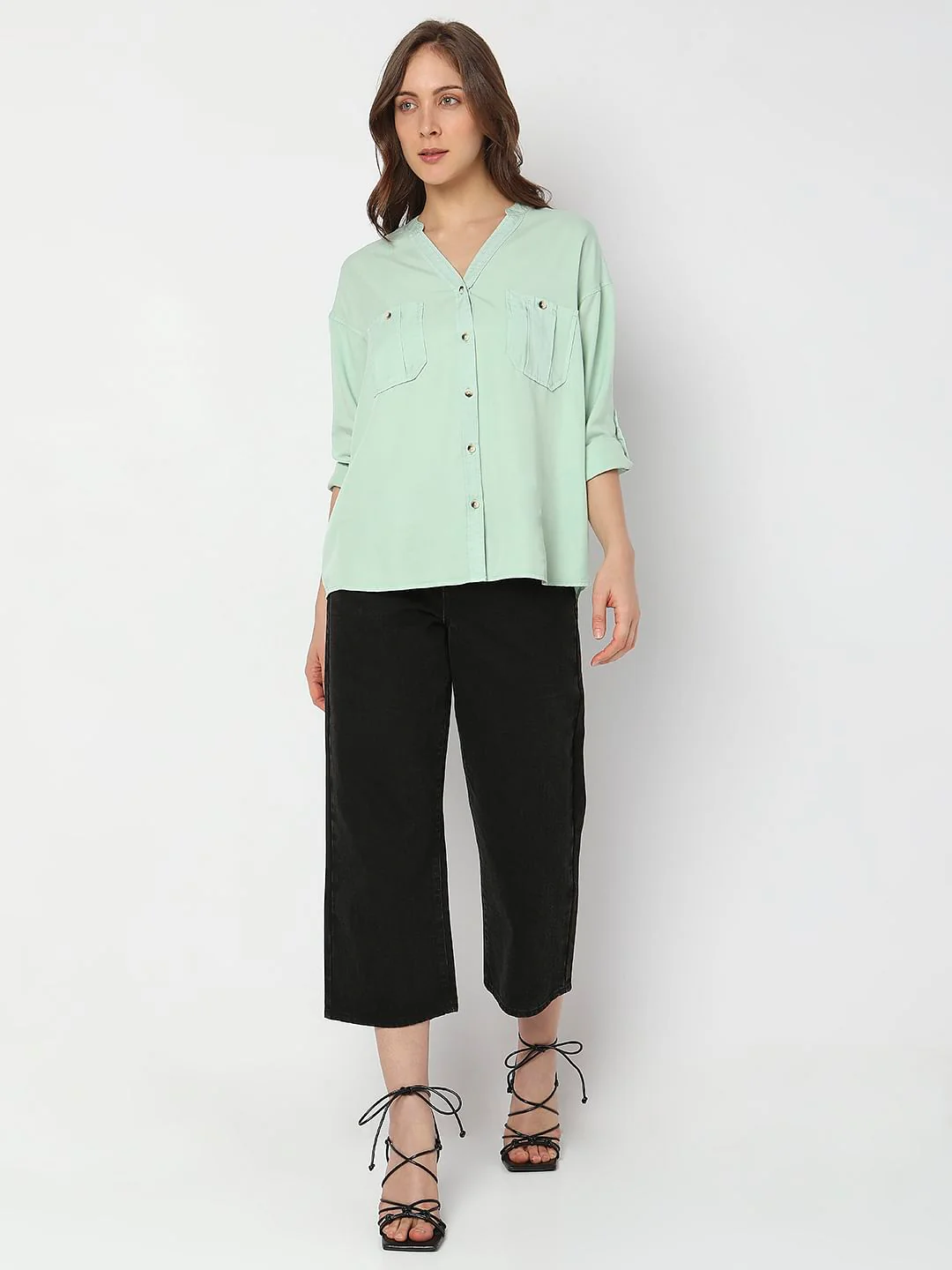 Green V-Neck Shirt - Image 5