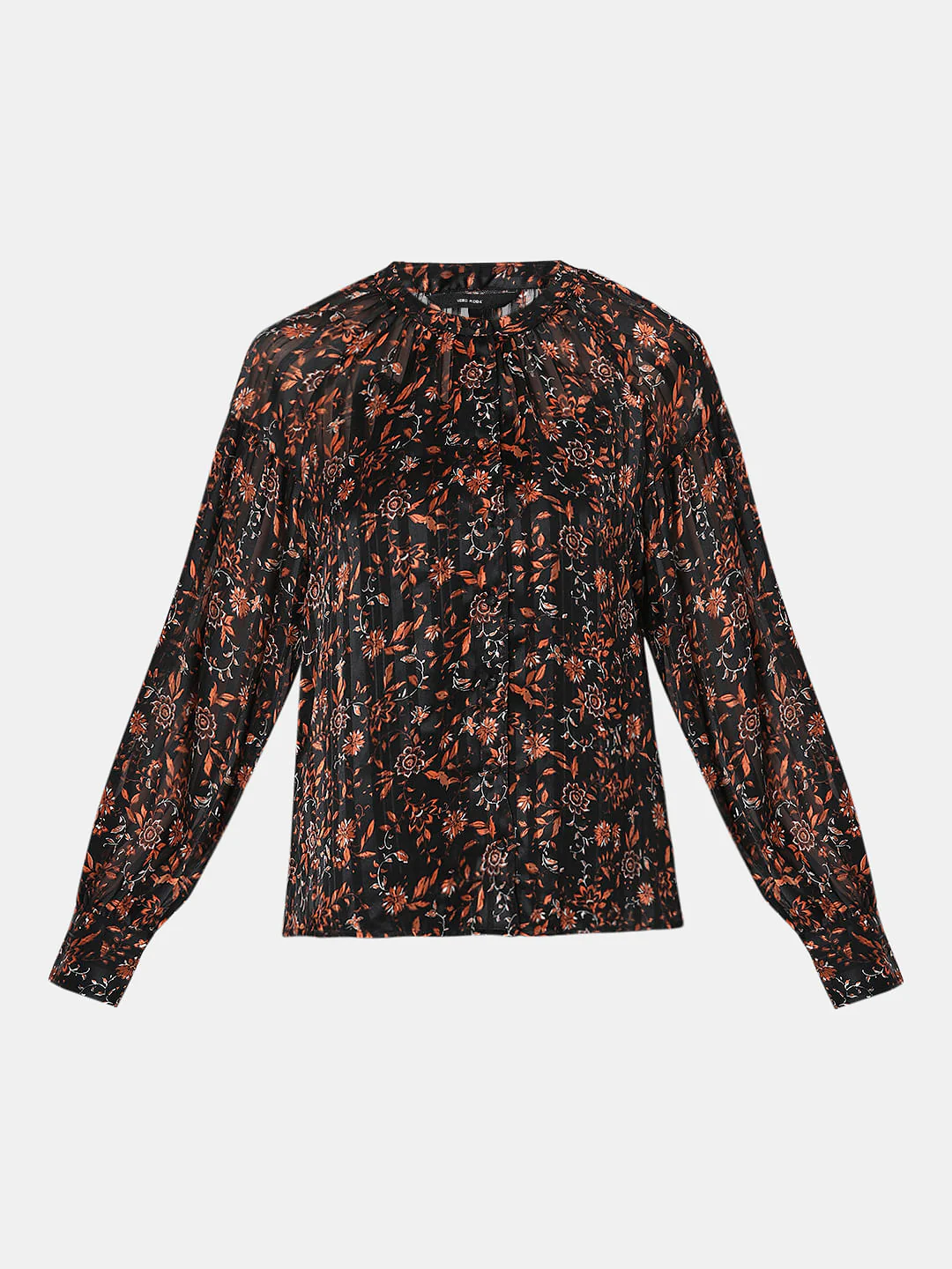 Black Satin Floral Top - Image 7