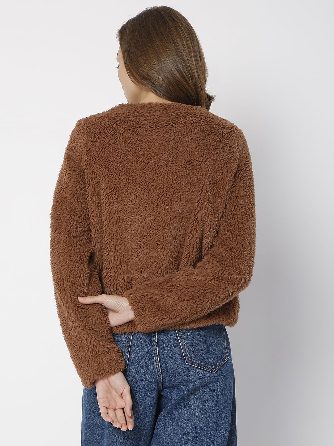 Brown Teddy Short Jacket - Image 4