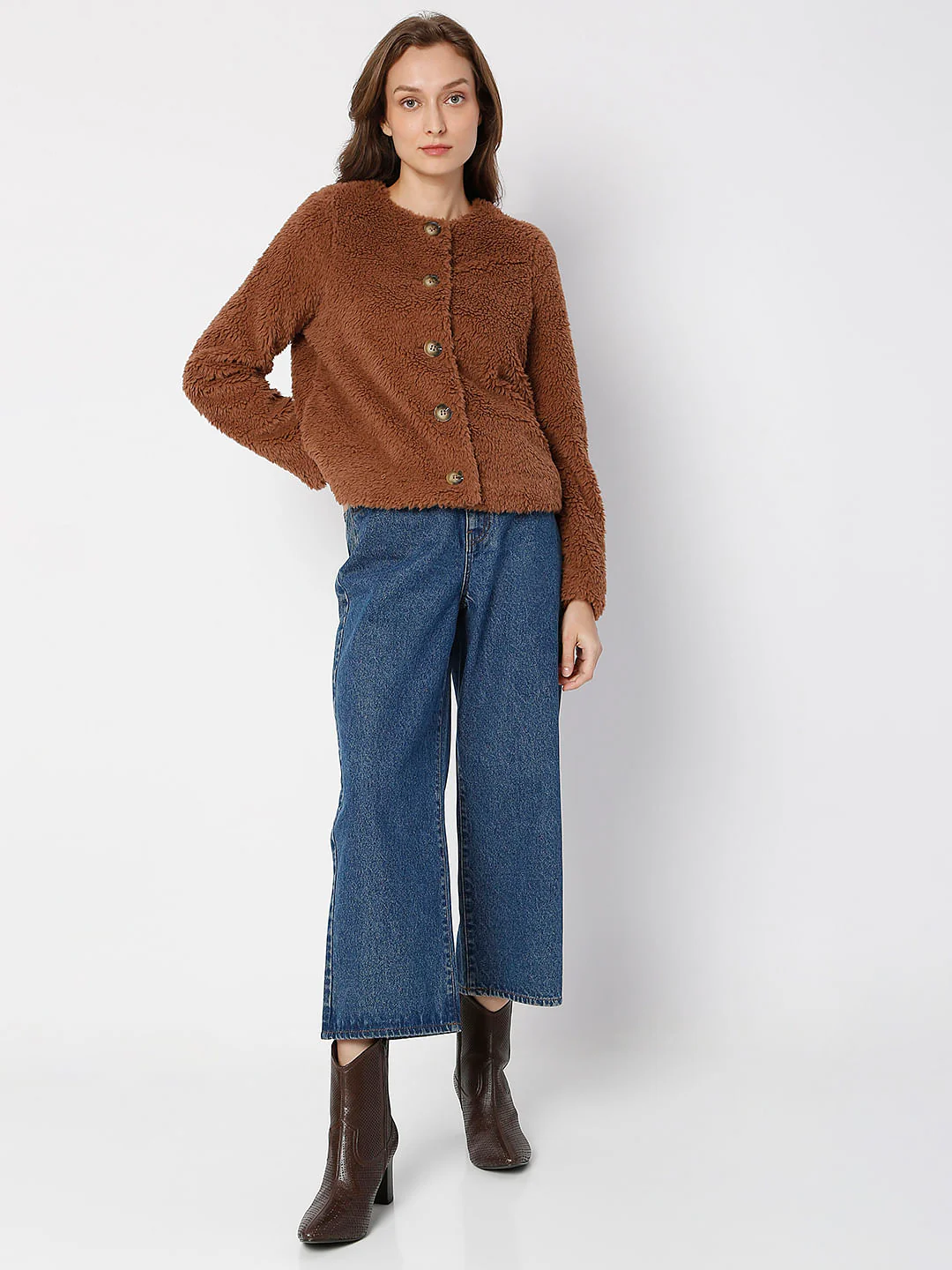 Brown Teddy Short Jacket - Image 5