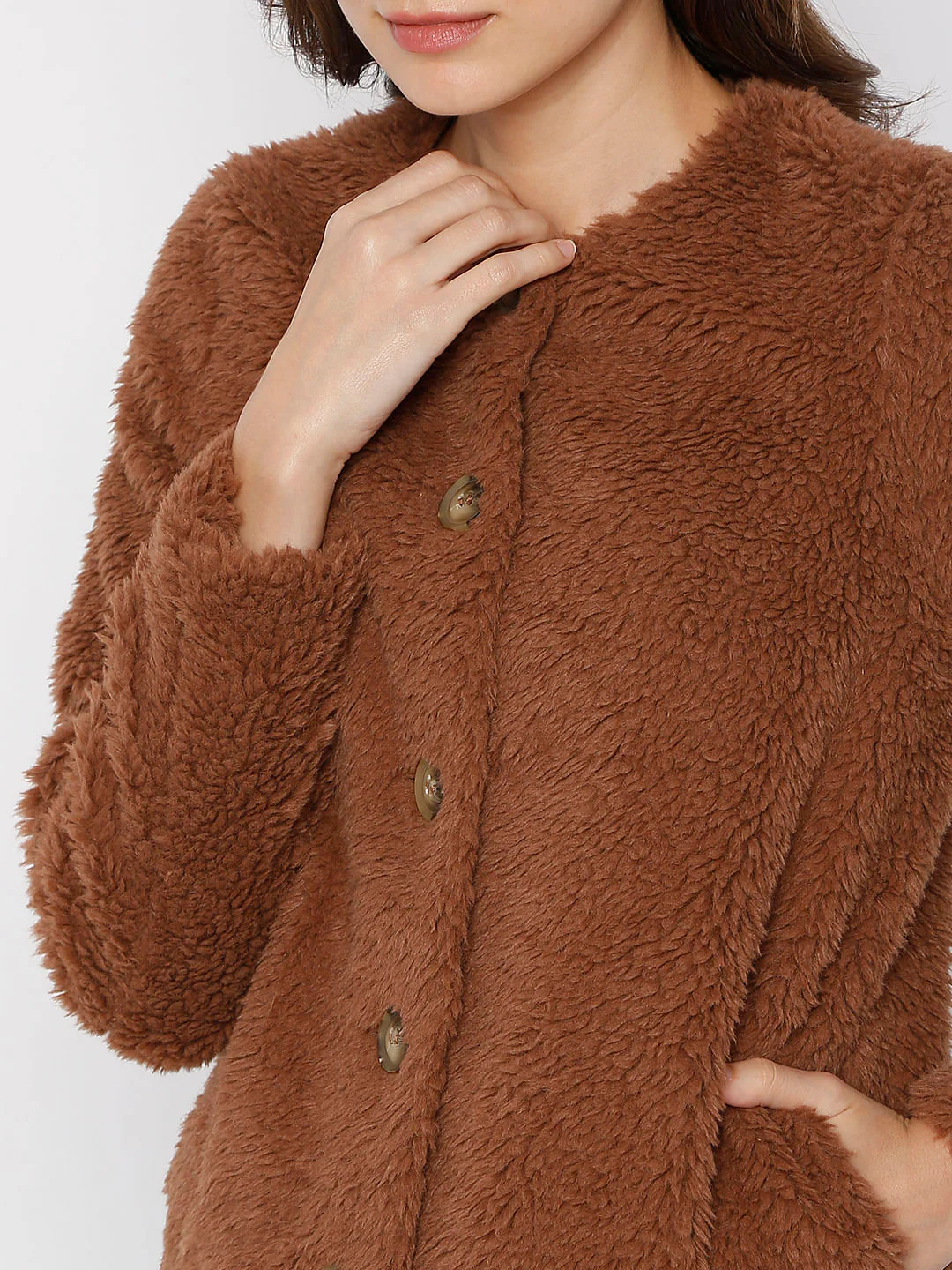 Brown Teddy Short Jacket - Image 6