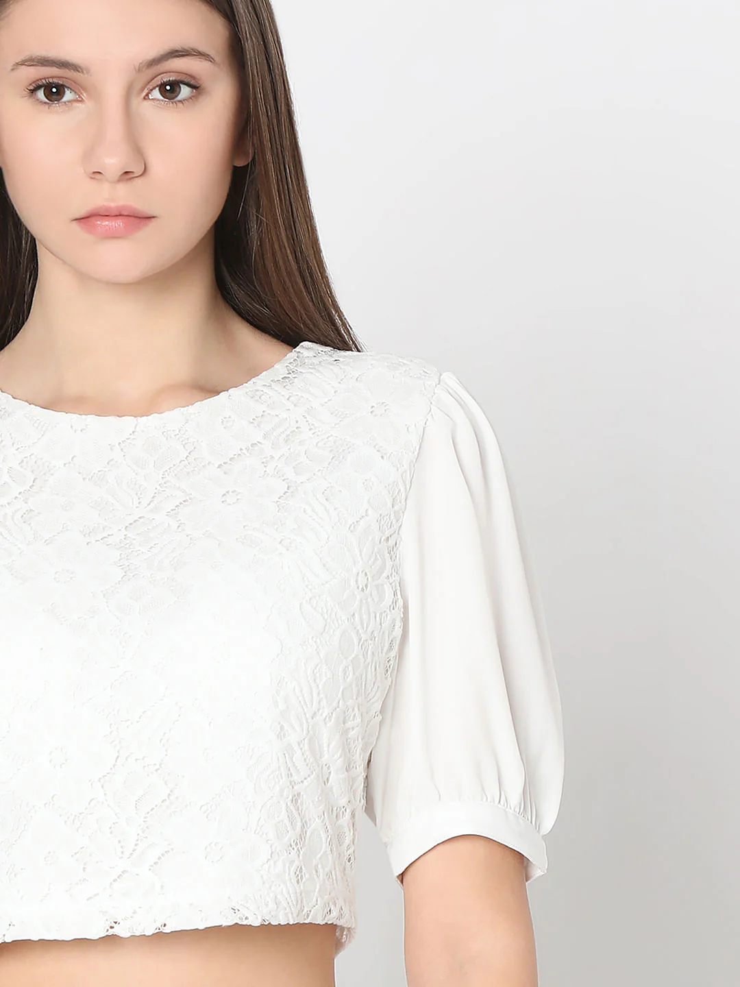 White Lace Crop Top - Image 6