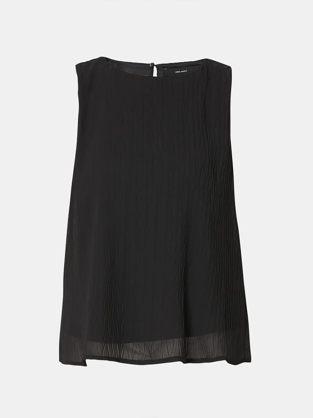 Black Textured Sleeveless Top - Image 7