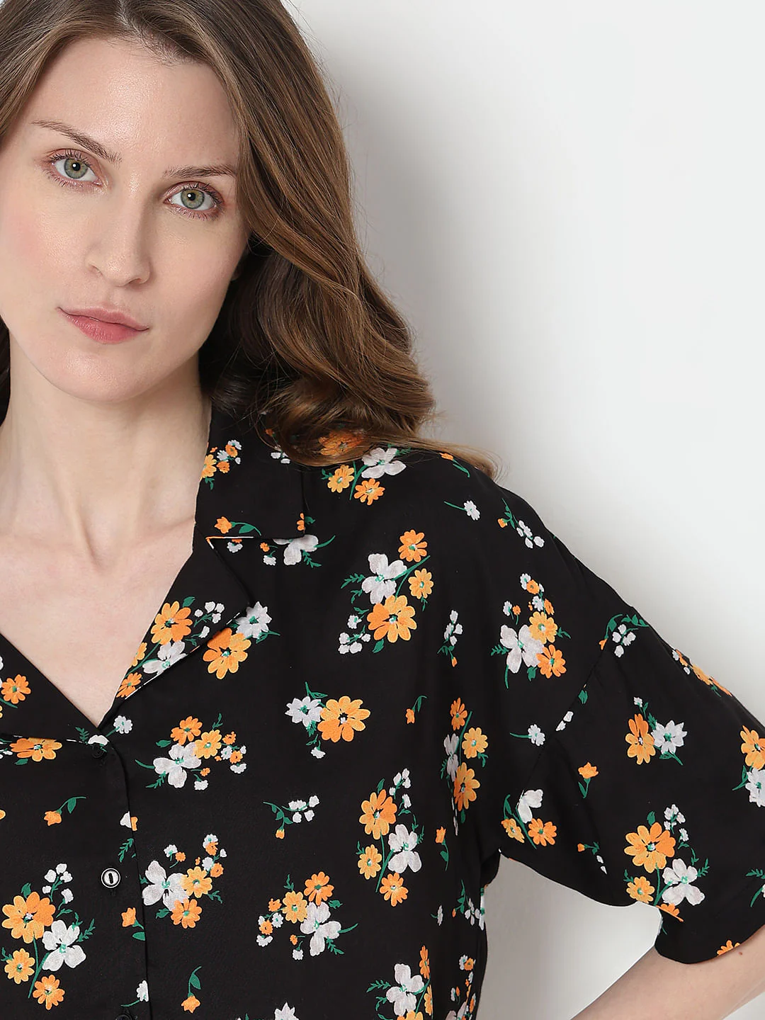 Black Floral Print Shirt - Image 6