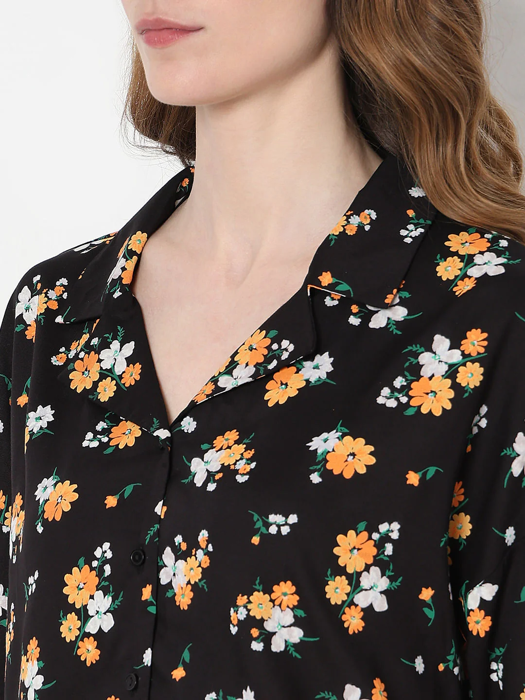 Black Floral Print Shirt - Image 8