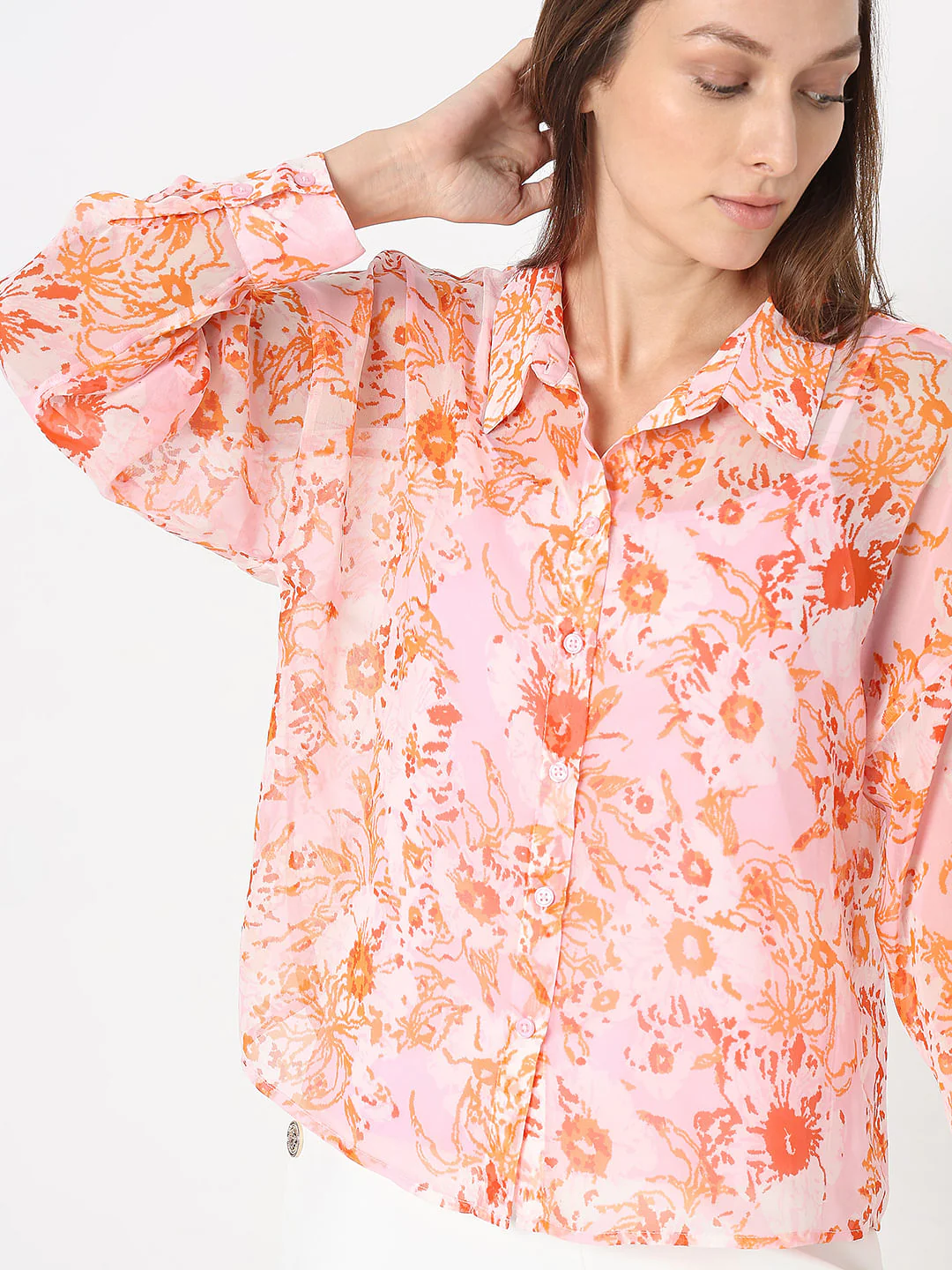 Orange Floral Shirt - Image 6