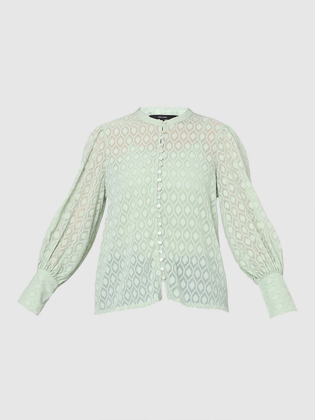 Light Green Sheer Printed Tops - Image 7