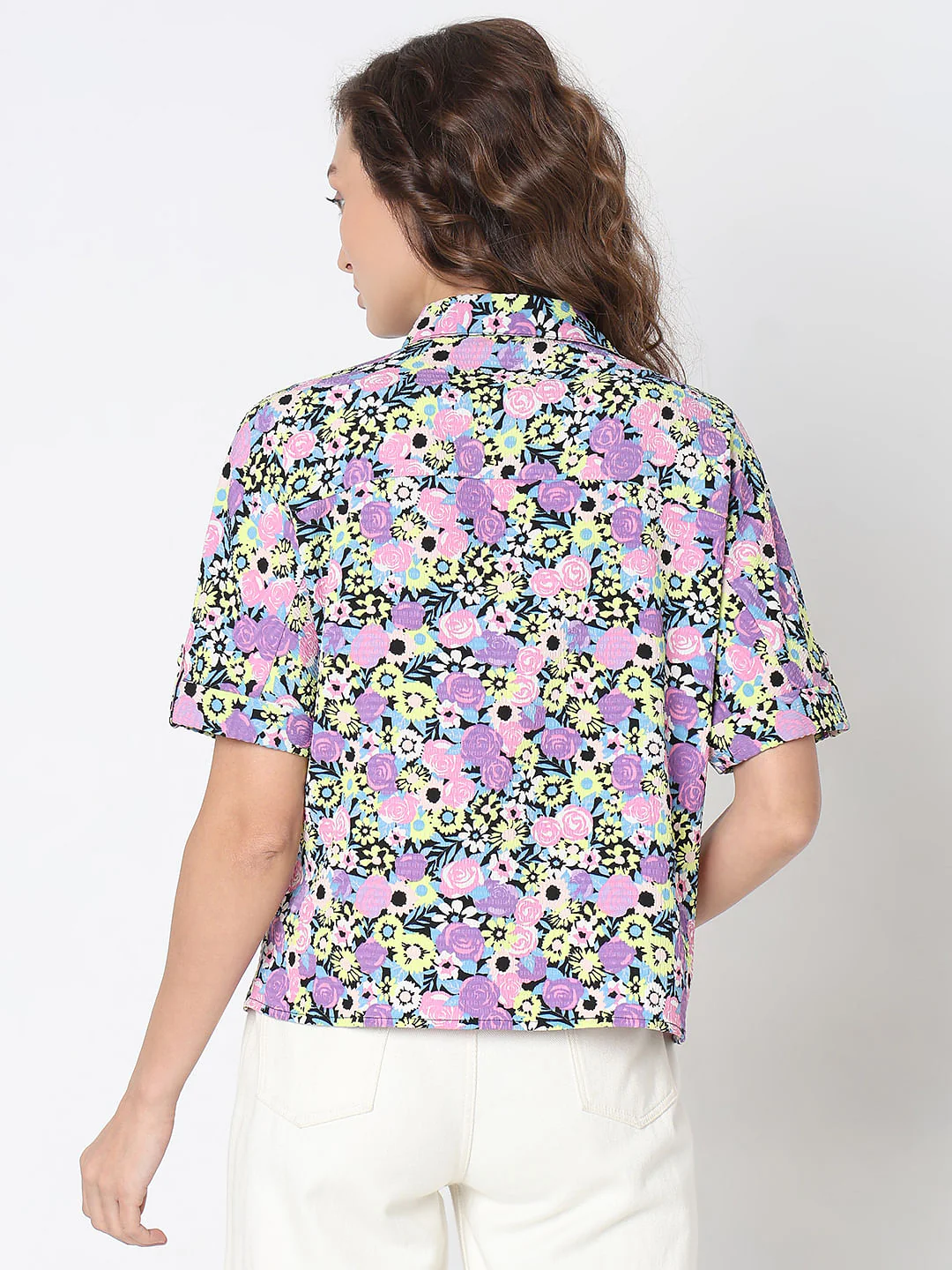 Purple Floral Print Shirt - Image 4