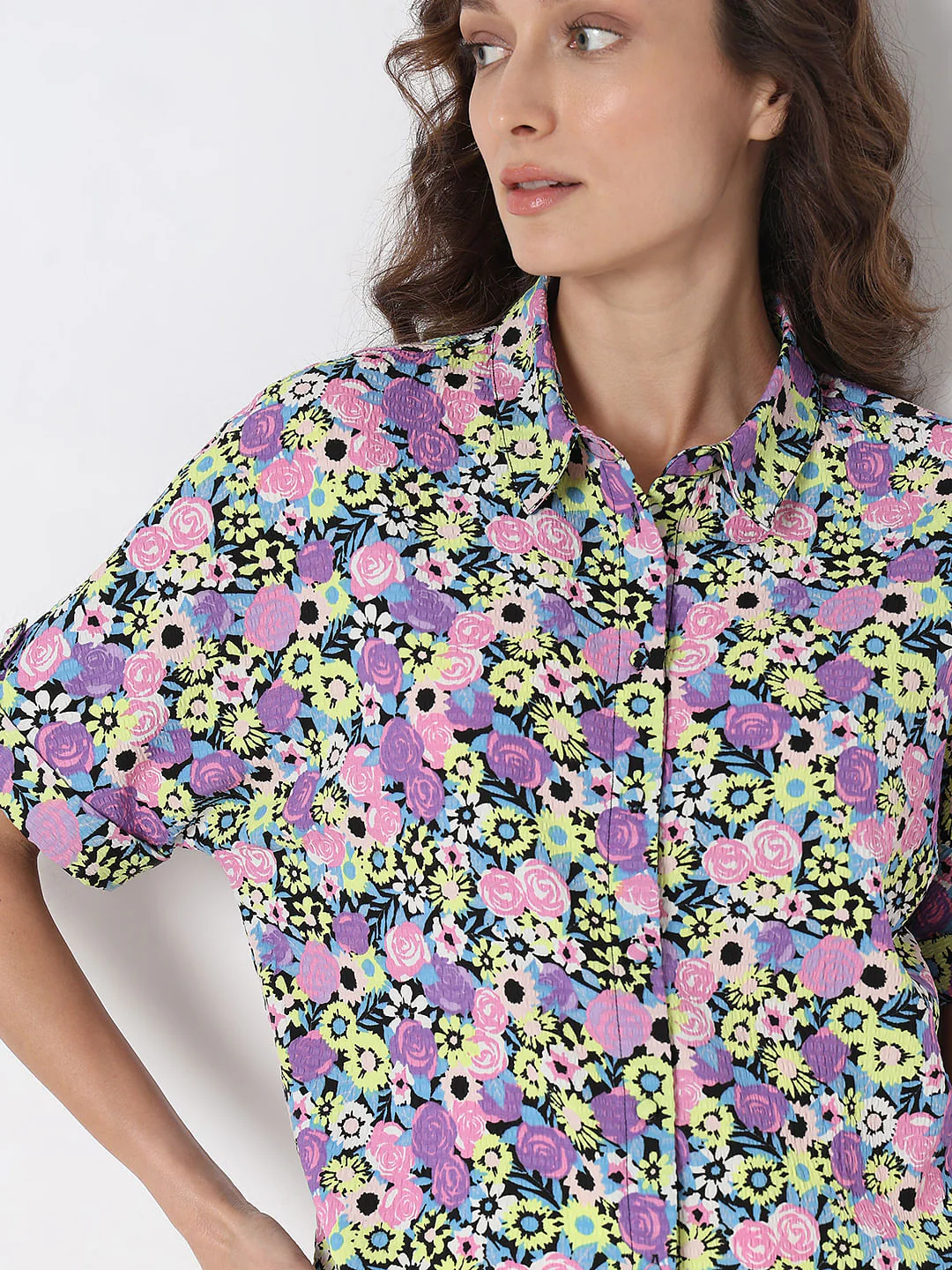 Purple Floral Print Shirt - Image 6