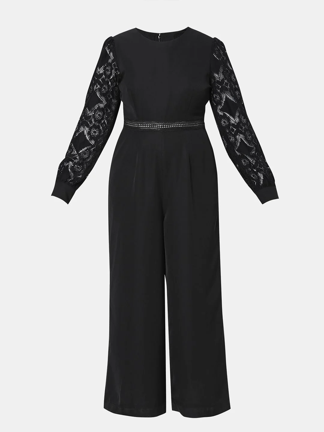 Black Lace Sleeves Jumpsuit - Image 6